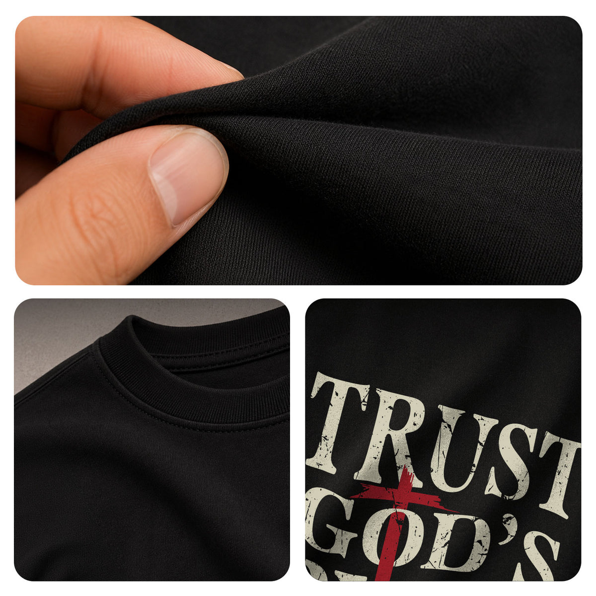 Trust Gods Plan Christian Bible Verse Cross American Flag Mens Graphic T Shirt Apparel - Rust Field Wear