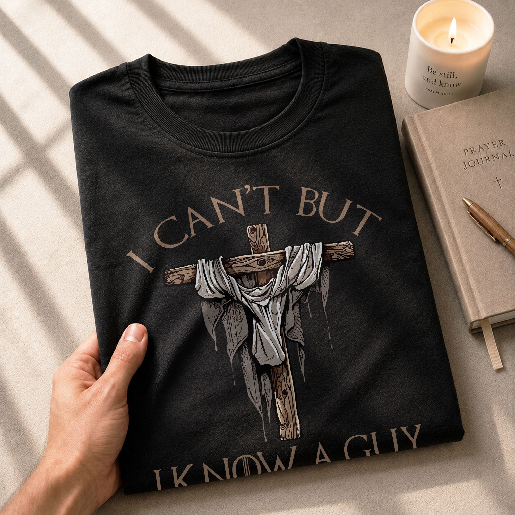 My Strength Is In Him "I Know A Guy"" Jesus ", Christian Tee Shirts - Faith Shirts for Men - Rust Field Wear