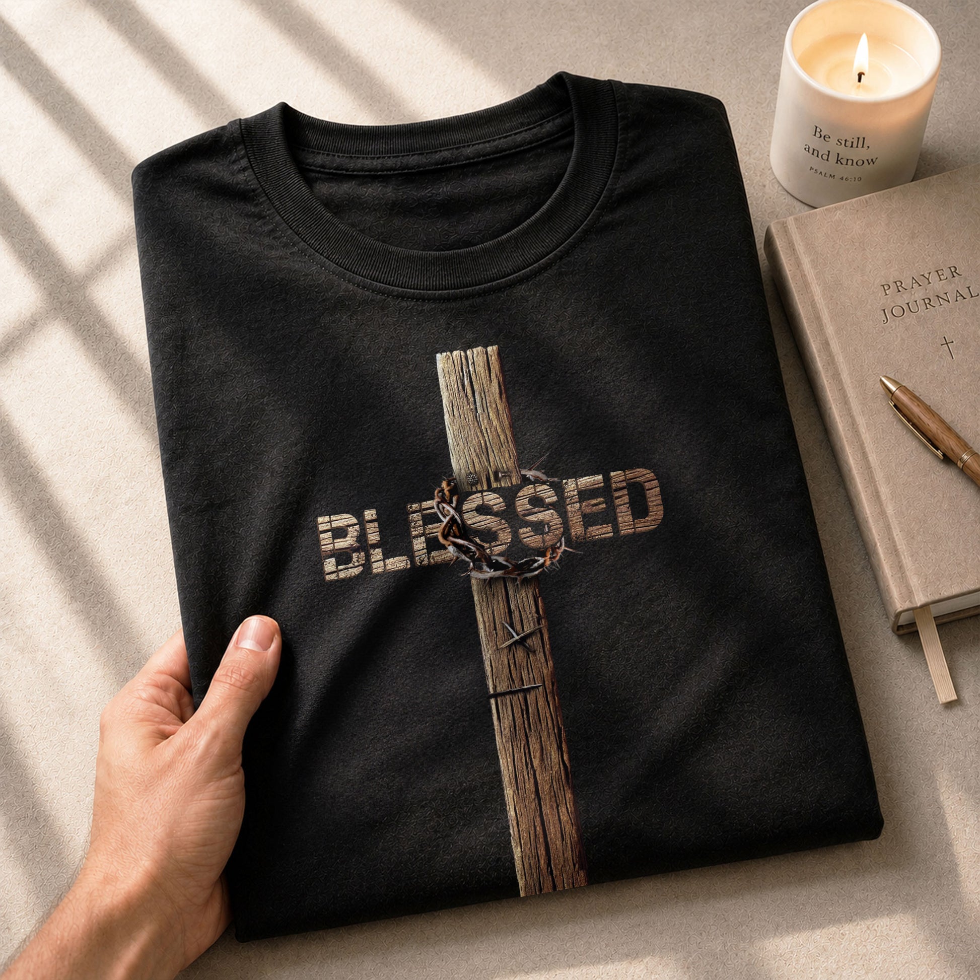 Blessed Cross and Crown Edition, Christian Shirts for Men - Christian Tee Shirts - Rust Field Wear