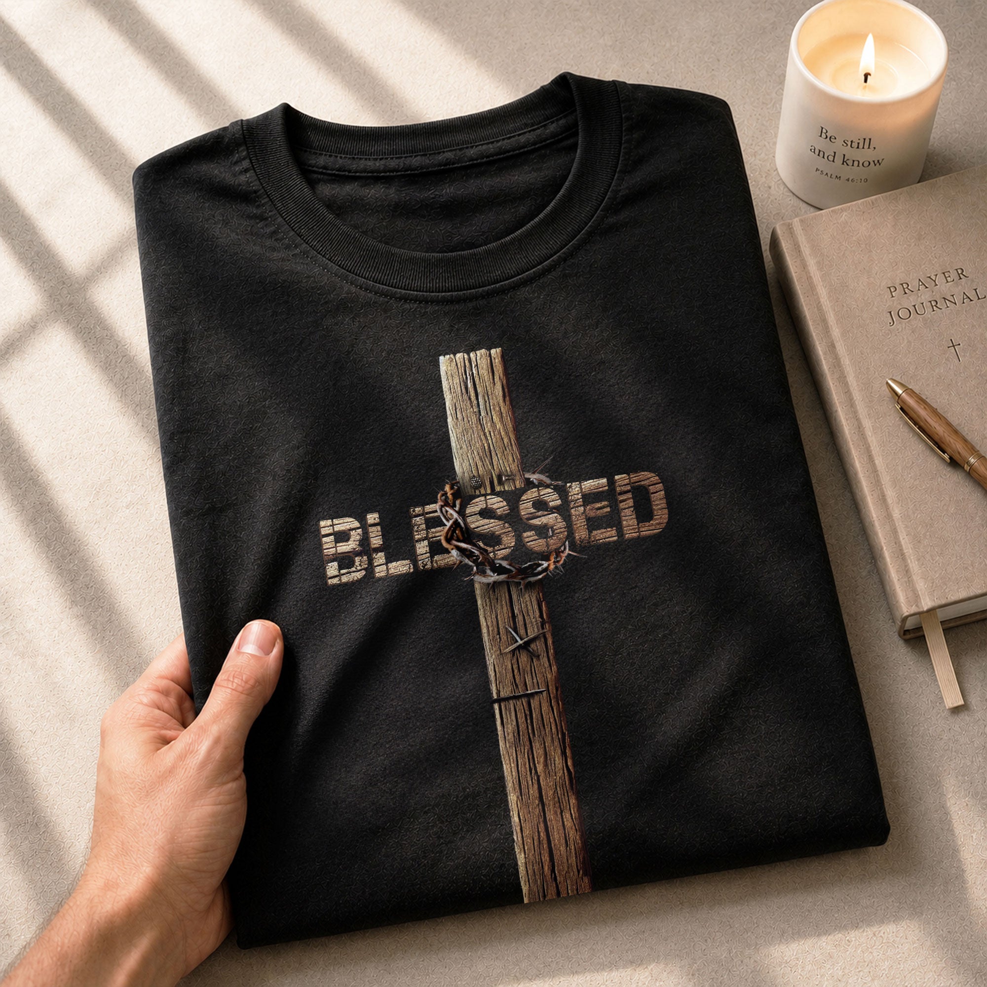 Blessed Cross and Crown Edition, Christian Shirts for Men - Christian Tee Shirts - Rust Field Wear