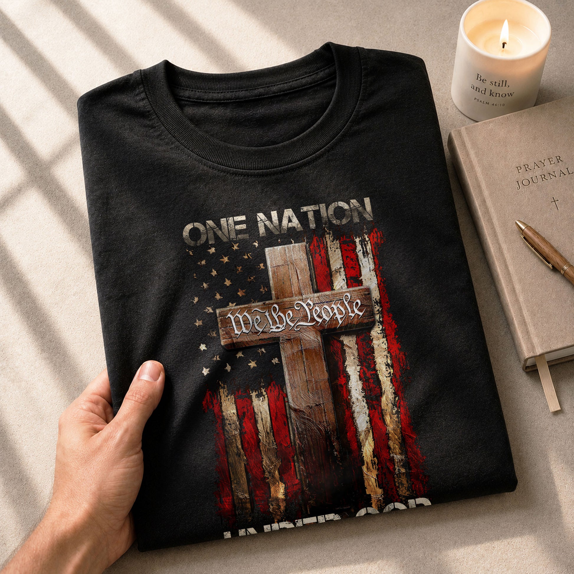 Christian Shirts for Men, One Nation Under God We The People - Christian Tee Shirts - Rust Field Wear