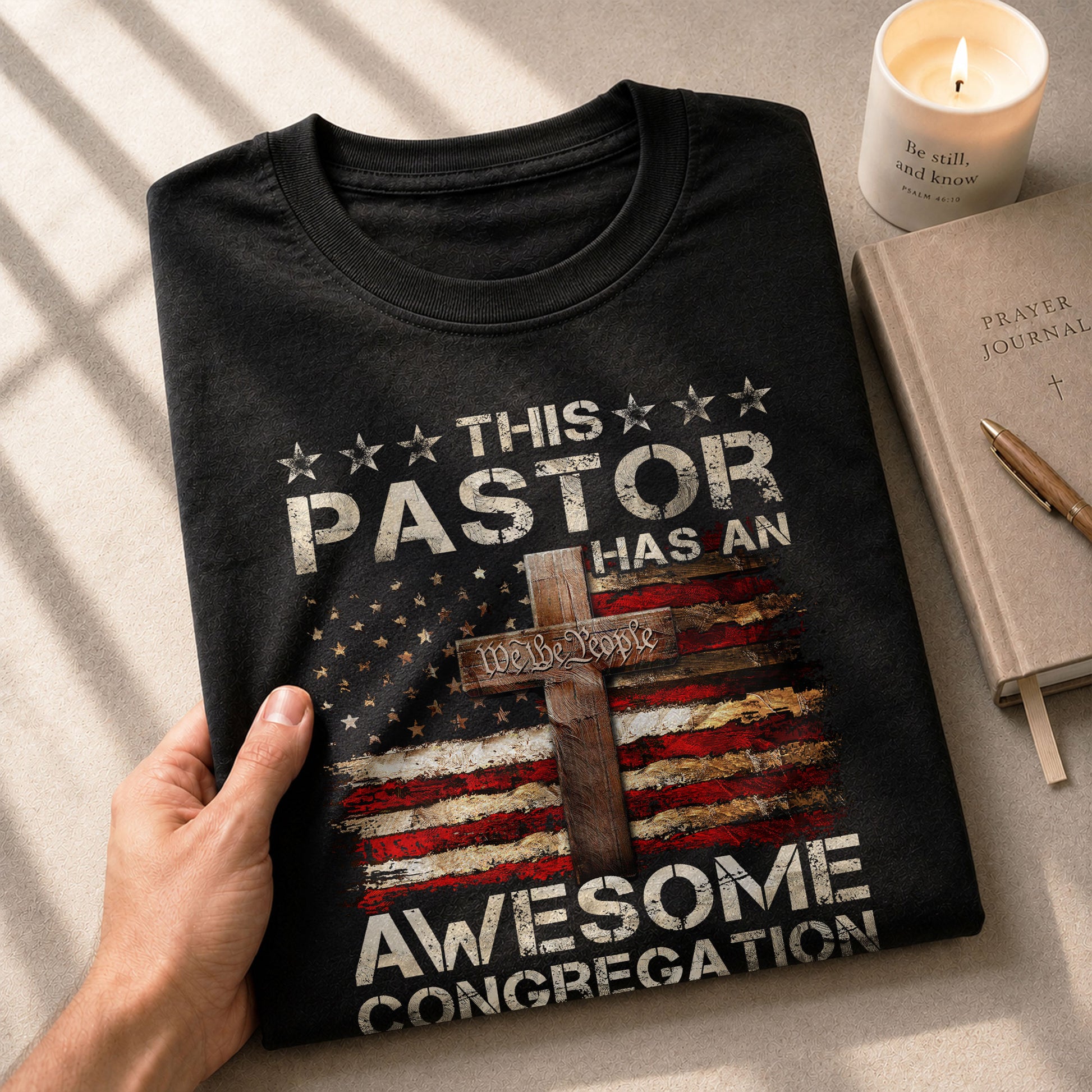 Christian Shirts for Men, Awesome Pastor A Proud Congregation's Statement of Faith - Christian Tee Shirts - Rust Field Wear