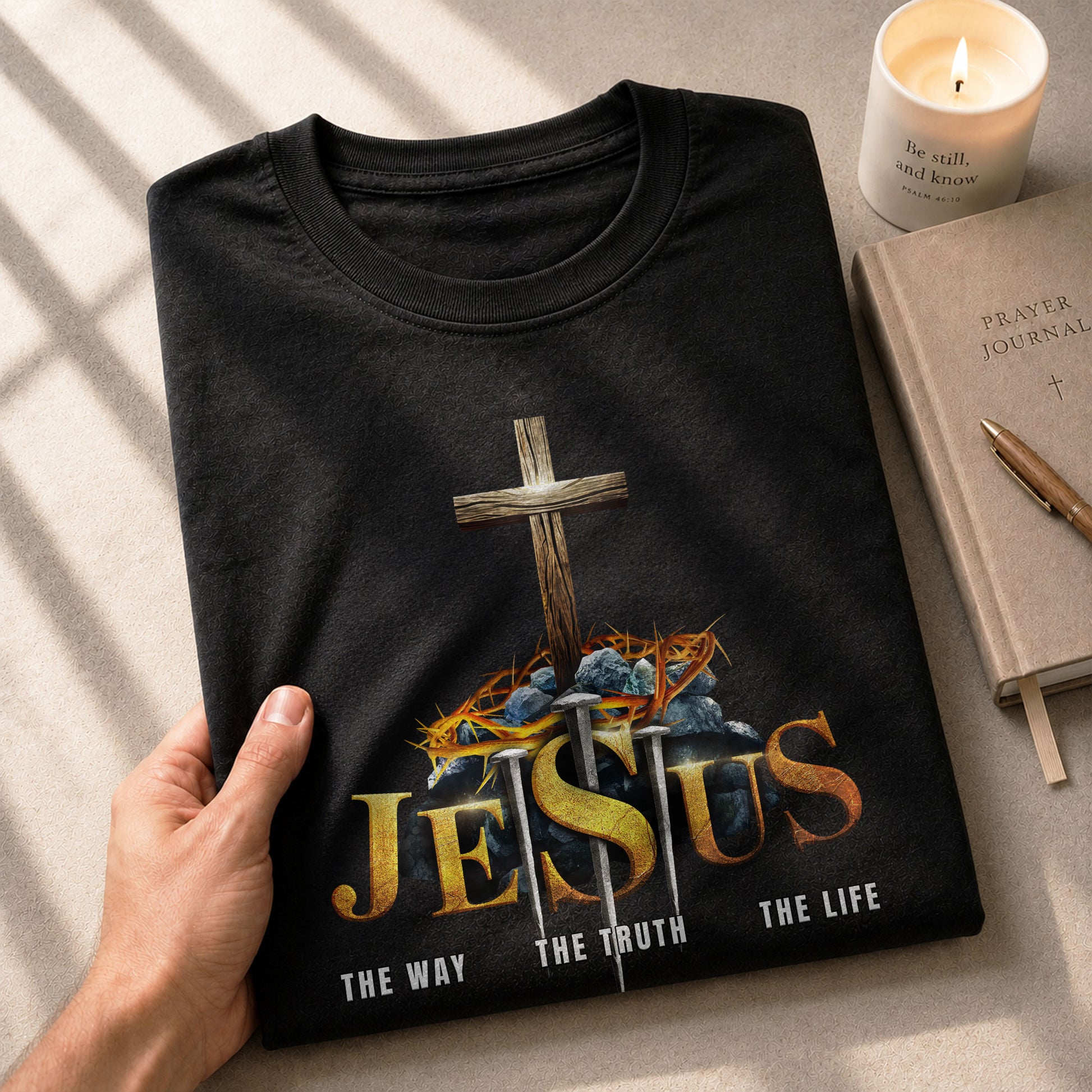 Christian Shirts for Men, JESUS The Way, Truth and Life - Christian Tee Shirts - Rust Field Wear