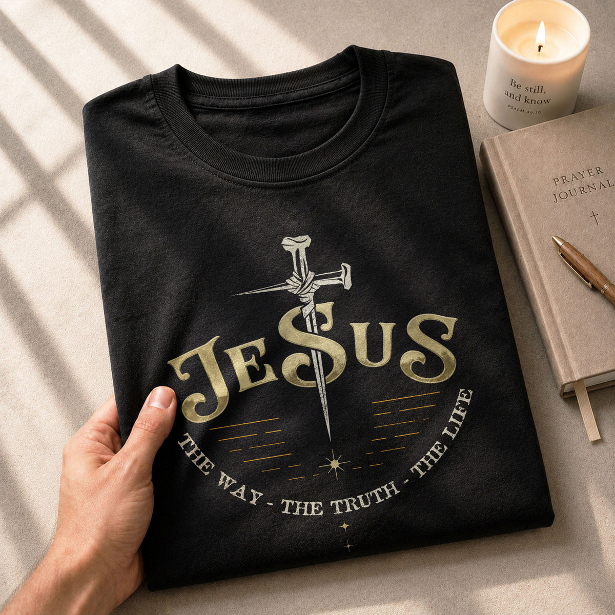 Forged in Faith JESUS Sword, Christian Tee Shirts - Faith Shirts for Men - Rust Field Wear
