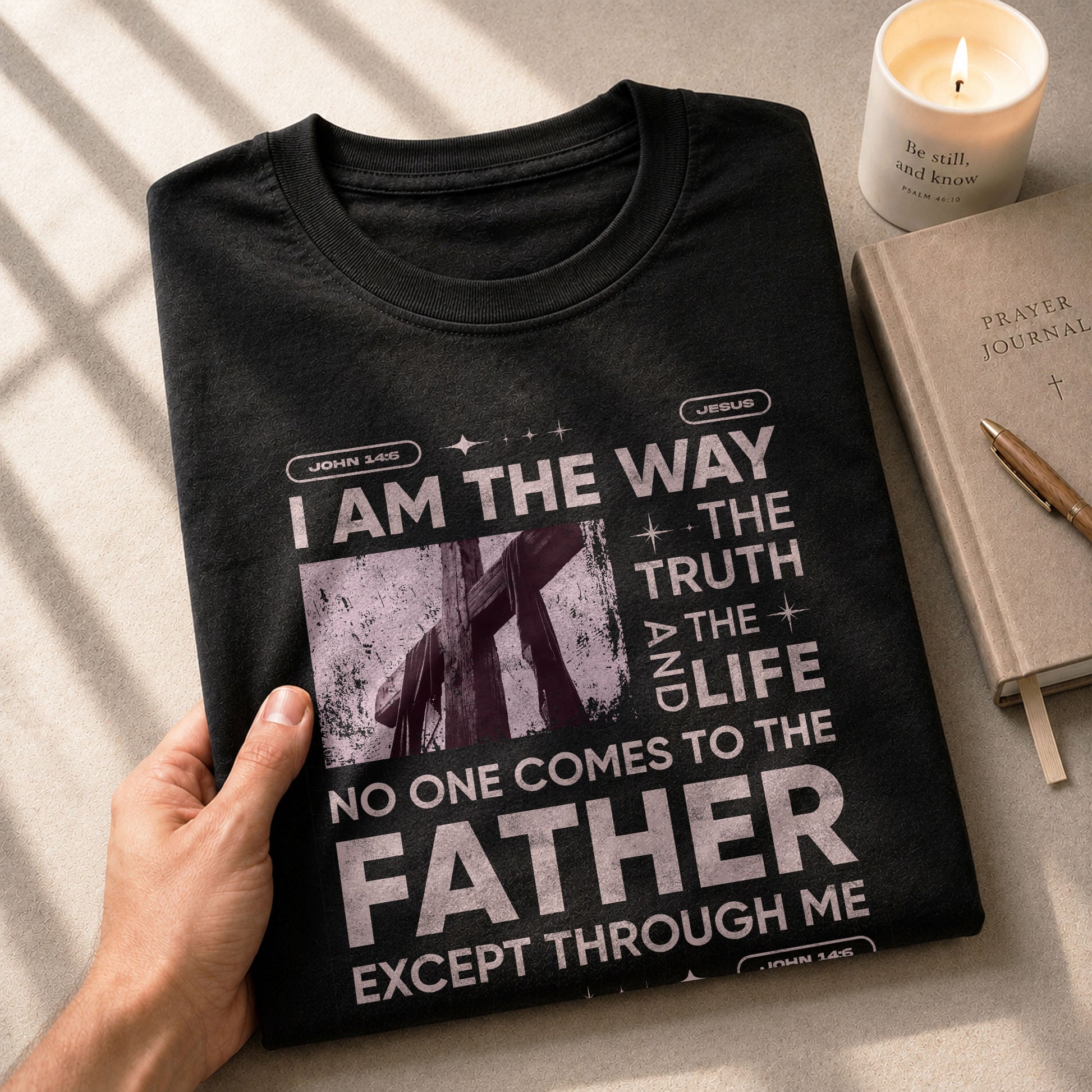 The Way, Truth and Life Cross, Christian Shirts for Men - Christian Tee Shirts - Rust Field Wear