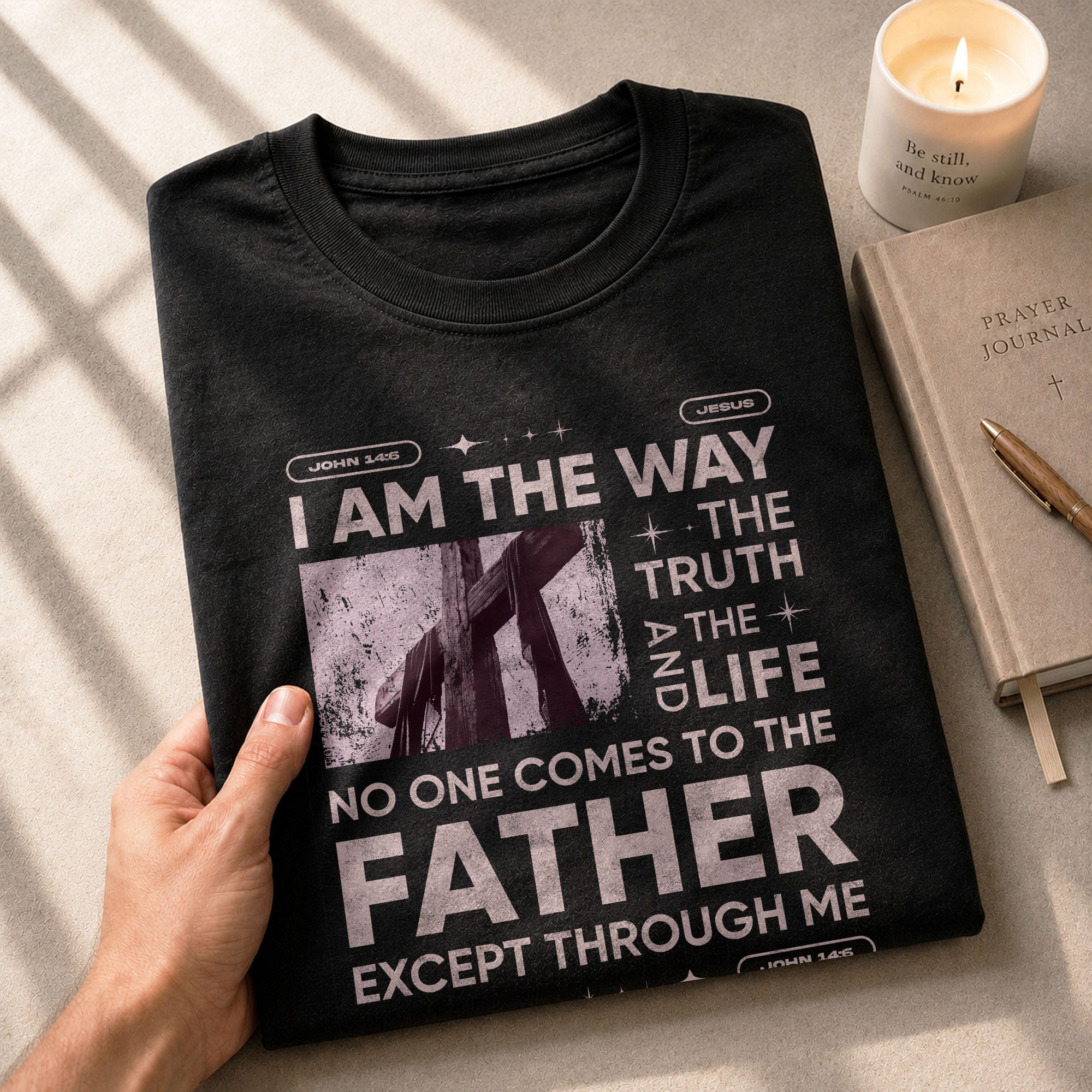 The Way, Truth and Life Cross, Christian Shirts for Men - Christian Tee Shirts - Rust Field Wear