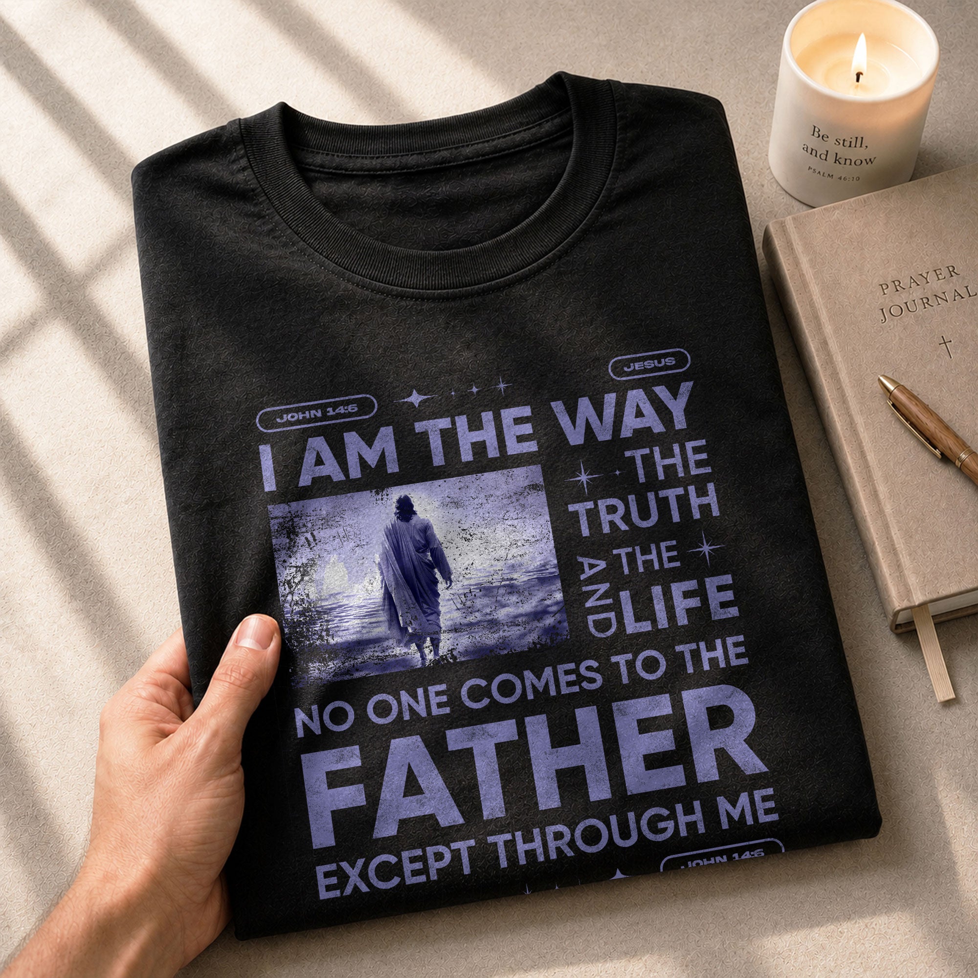 Christian Tee Shirts, Walk the Way John 14:6 - Christian Shirts for Men - Rust Field Wear