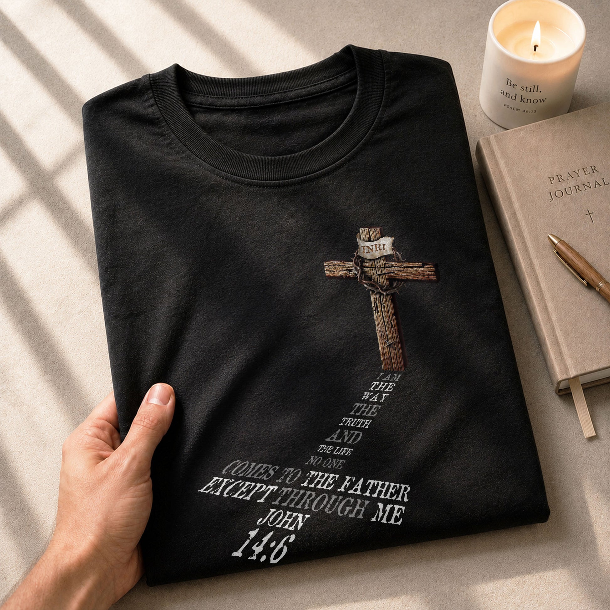 INRI Cross John 14:6 - Christian Tee Shirts, Christian Shirts for Men - Rust Field Wear