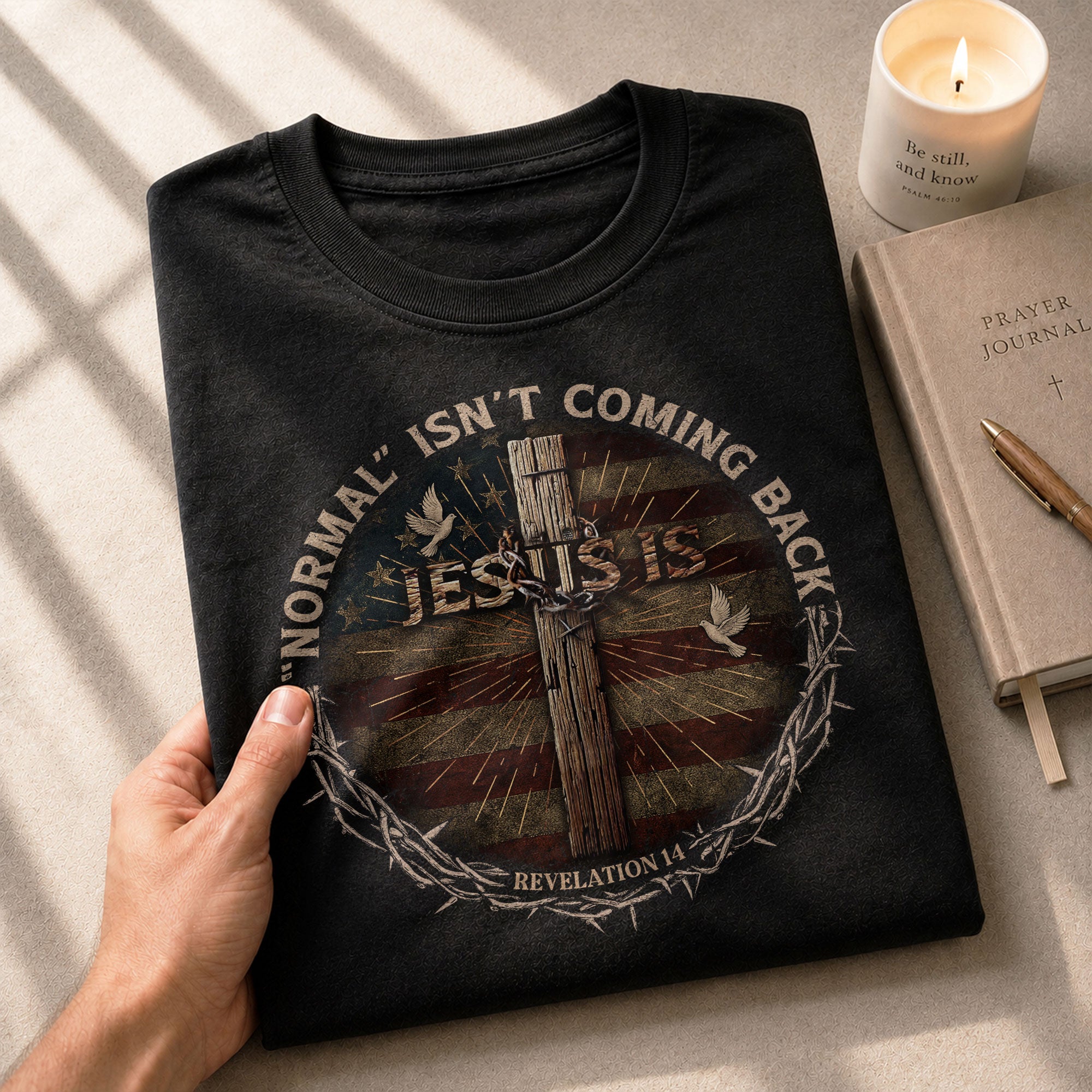 Christian Tee Shirts, Revelation 14 Jesus Is Coming Back - Christian Shirts for Men - Rust Field Wear