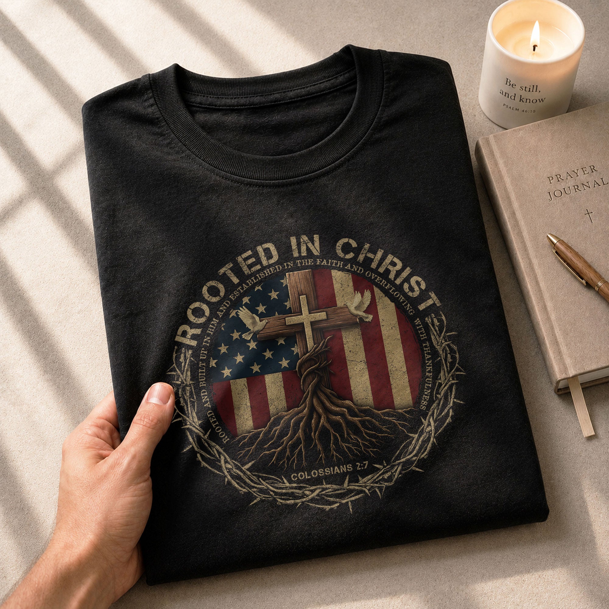 Planted with Purpose Rooted in Christ - Christian Tee Shirts, Christian Shirts for Men - Rust Field Wear