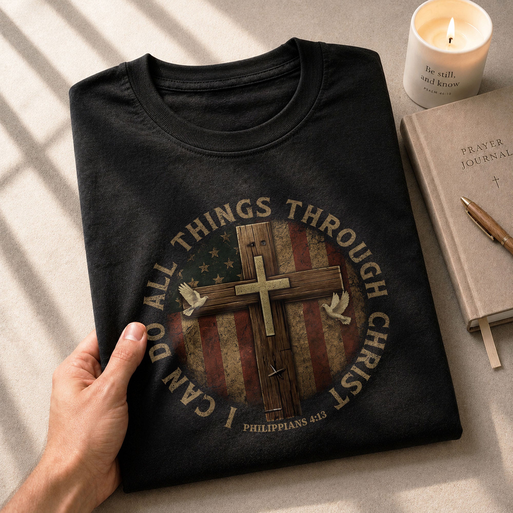 Christian Shirts for Men - I Can Do All Things Christian Philippians 4:13, Christian Tee Shirts - Rust Field Wear