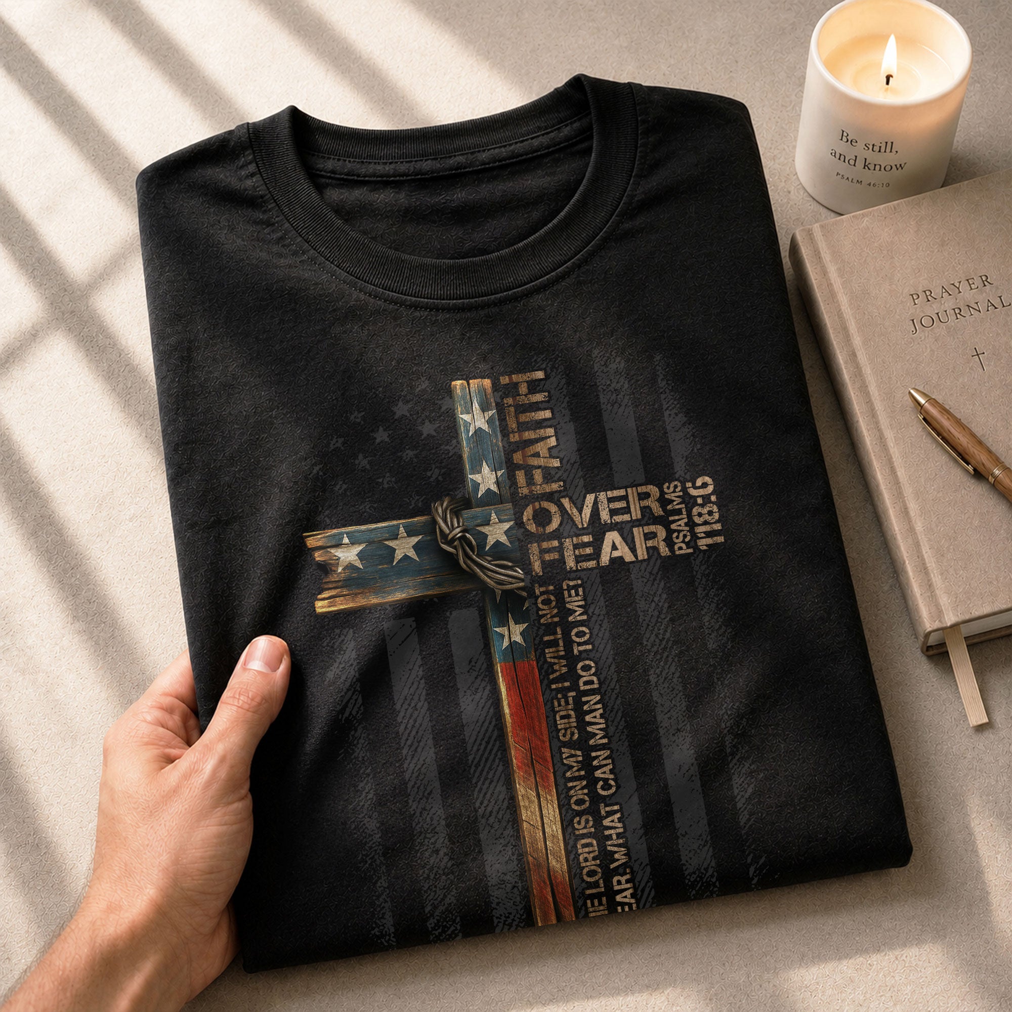 Faith Over Fear Psalm 118:6 Collection , Christian Warrior Tees - Christian Tee Shirts, Christian Shirts for Men - Rust Field Wear