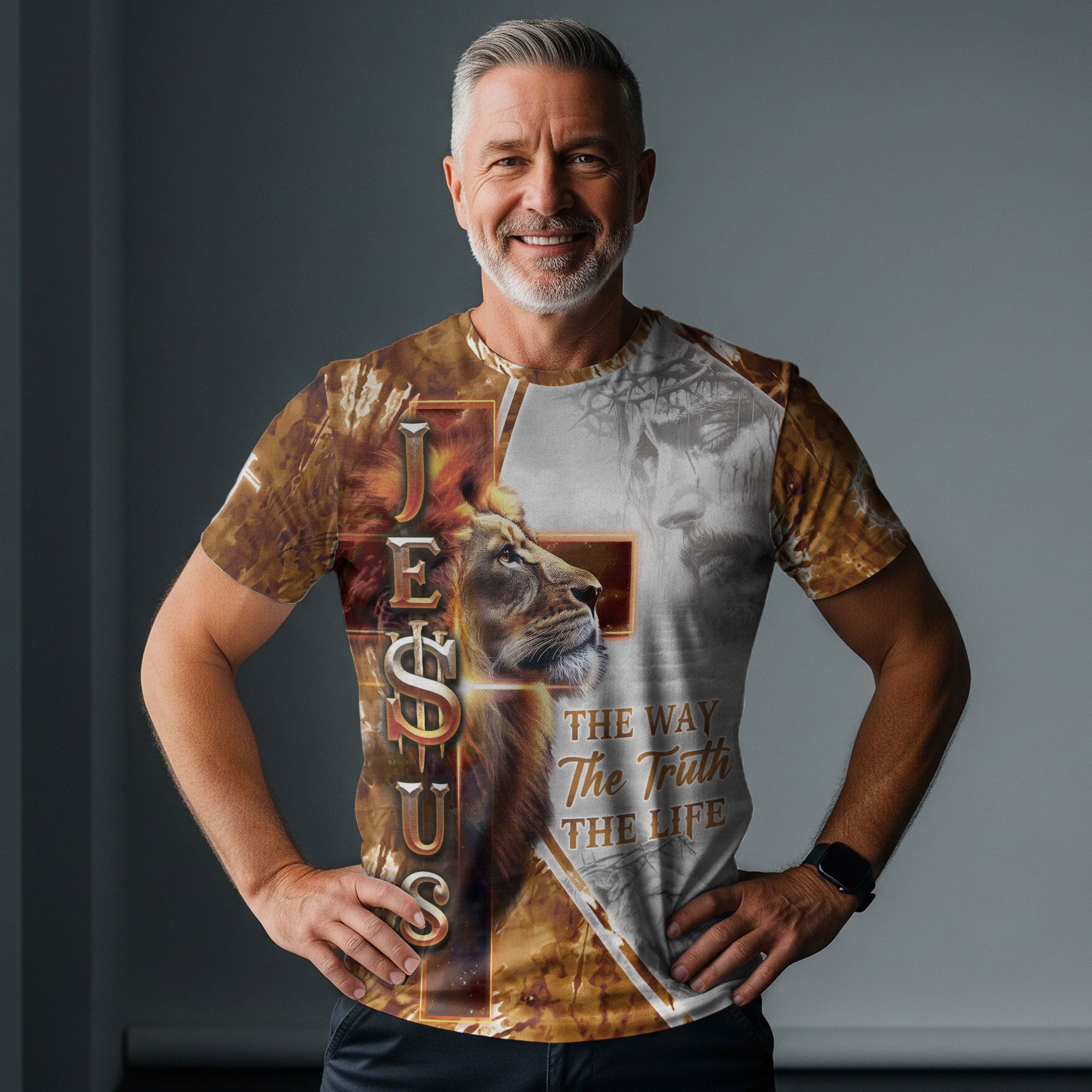 RustField Co, The Way The Truth The Life John 14 6 Lion Of Judah - Christian Tee Shirts for Men, Freedom Shirts - Rust Field Wear