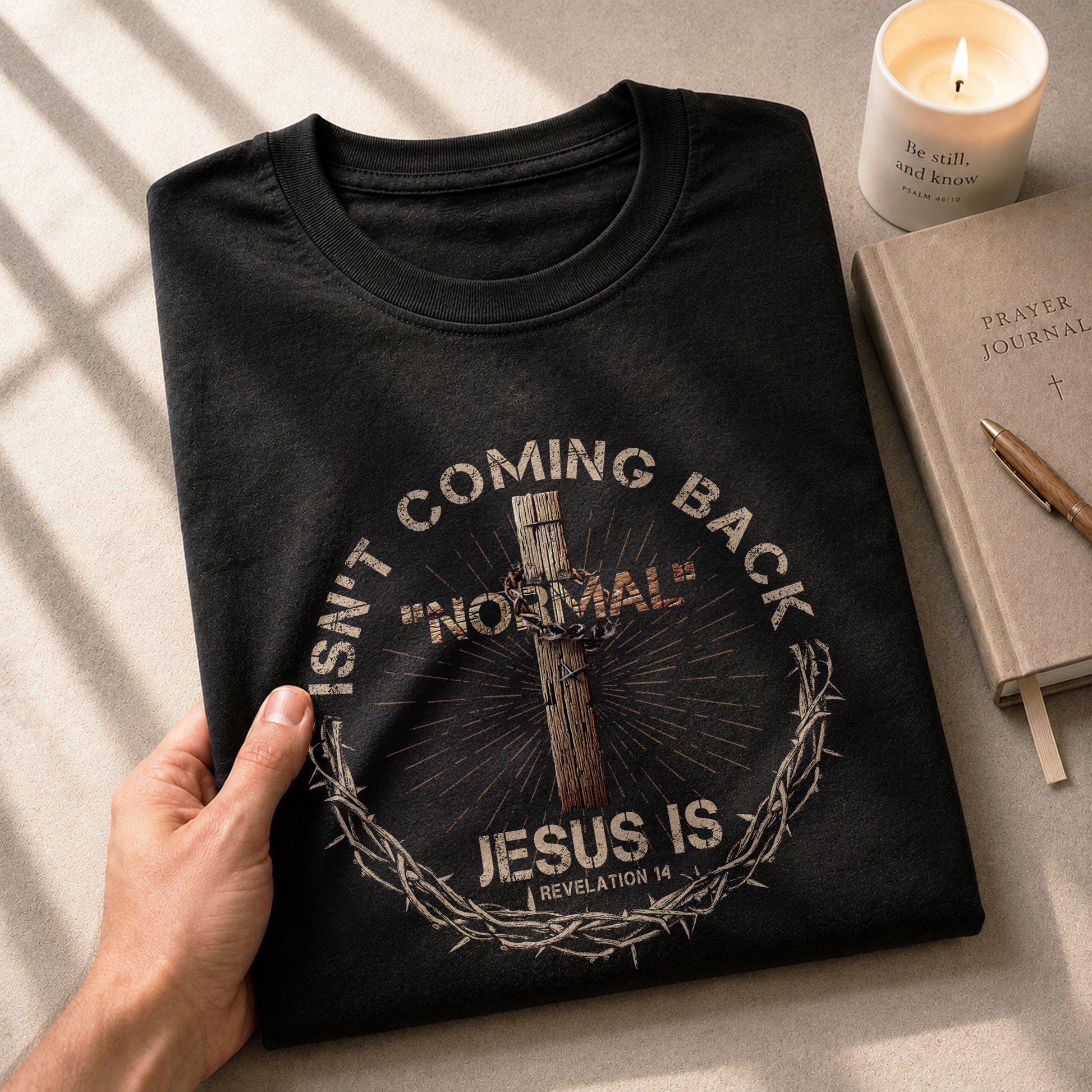 Christian Shirts for Men, Revelation 14 Jesus Over Normal - Christian Tee Shirts - Rust Field Wear