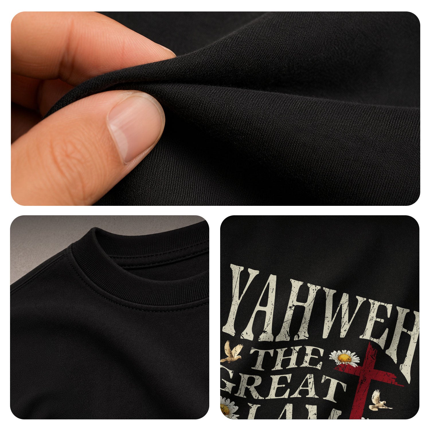 Yahweh The Great I Am , Christian Cross and American Flag, Christian Shirts for Men - Christian Tee Shirts - Rust Field Wear