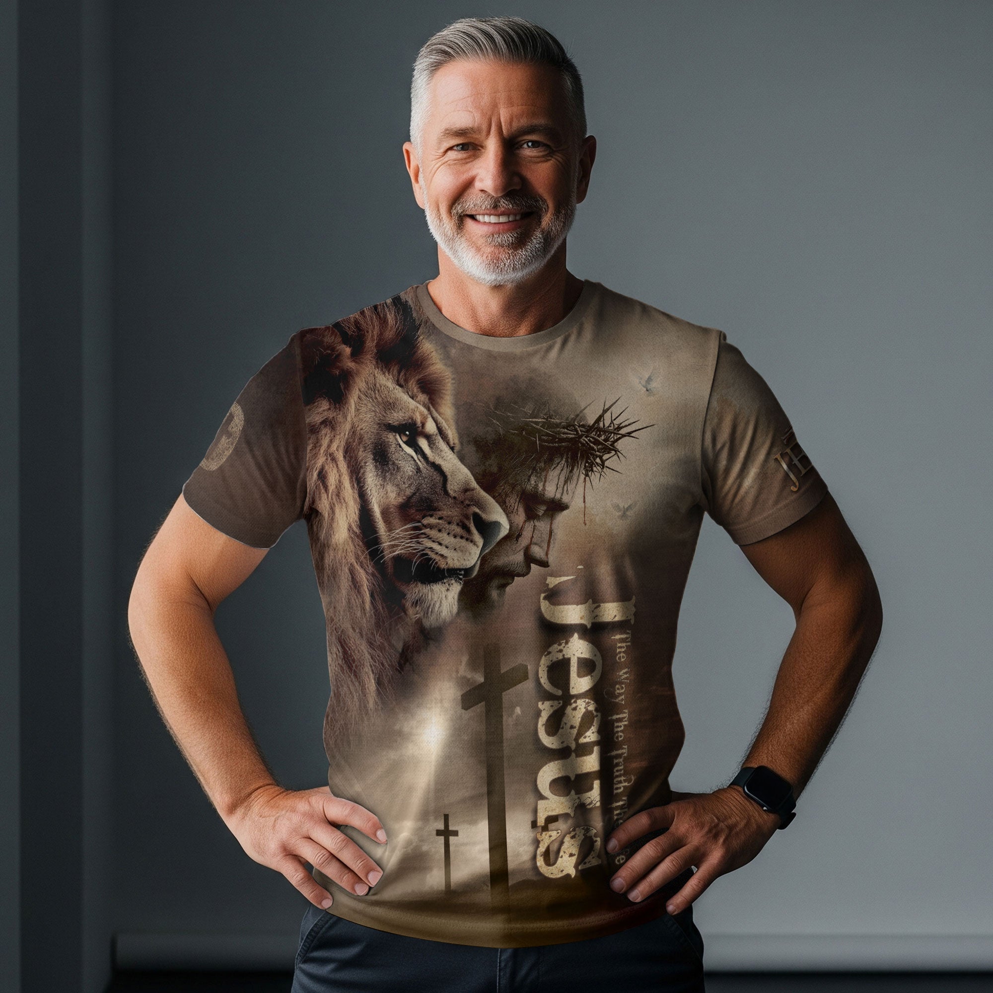 Freedom Shirts for Men, Jesus The Way The Truth The Life Faith Driven Lion - Christian Tee Shirts, RustField Co - Rust Field Wear