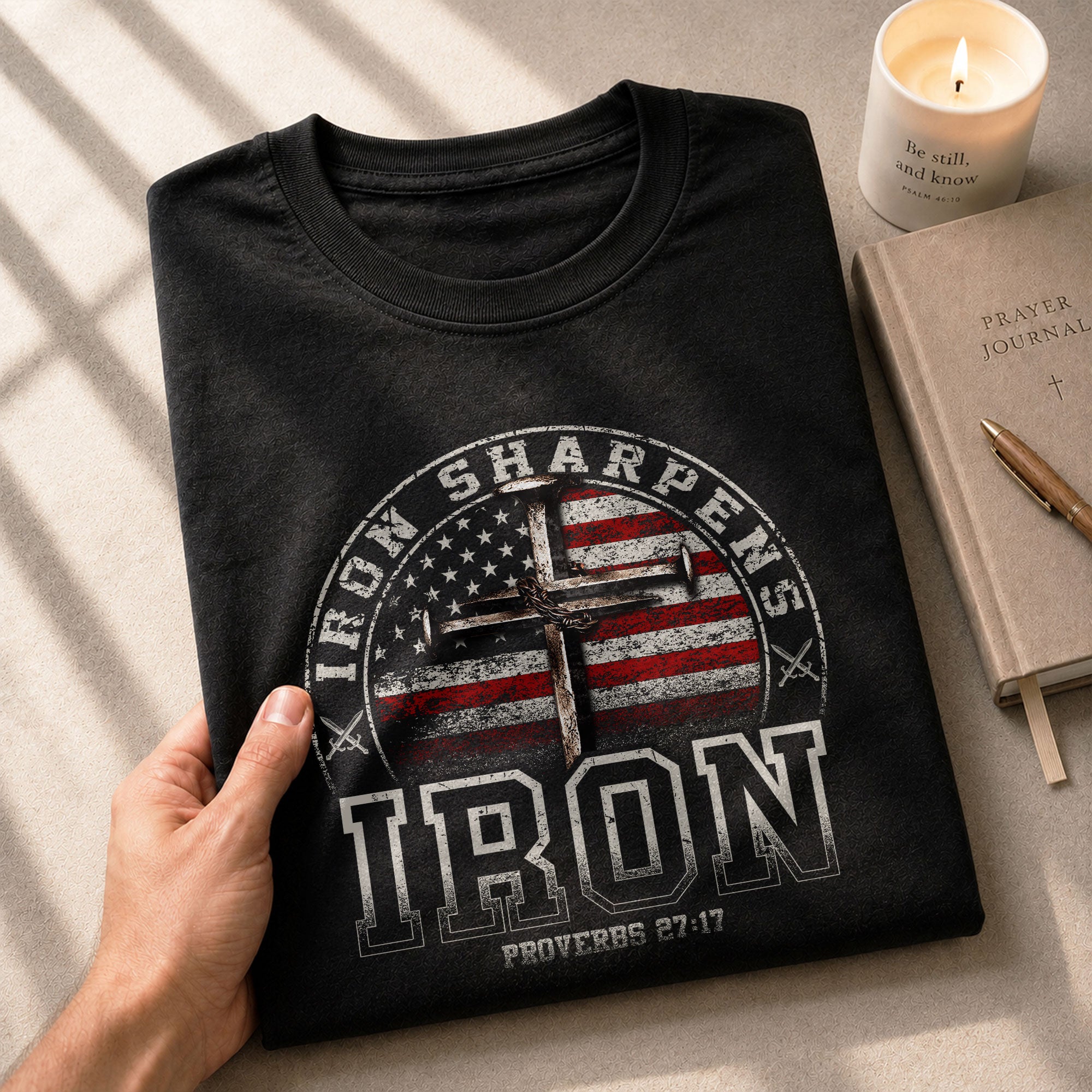 Christian Shirts for Men - Iron Sharpens Iron Christian, Christian Tee Shirts - Rust Field Wear