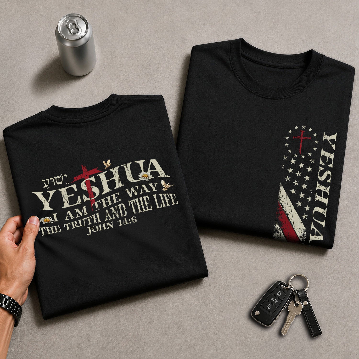 Yeshua The Way The Truth And The Life - Christian Shirts for Men, Faith Based Christian Tee Shirts - Rust Field Wear