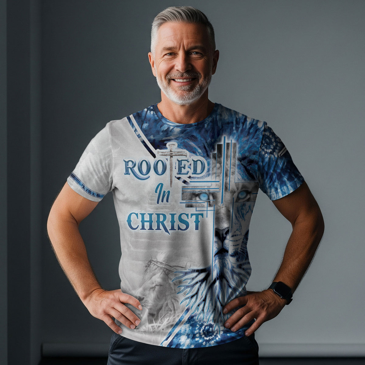 Eyed Lion Rooted In Christ Colossians 2 7, Freedom Shirts - Christian Tee Shirts for Men, RustField Co - Rust Field Wear