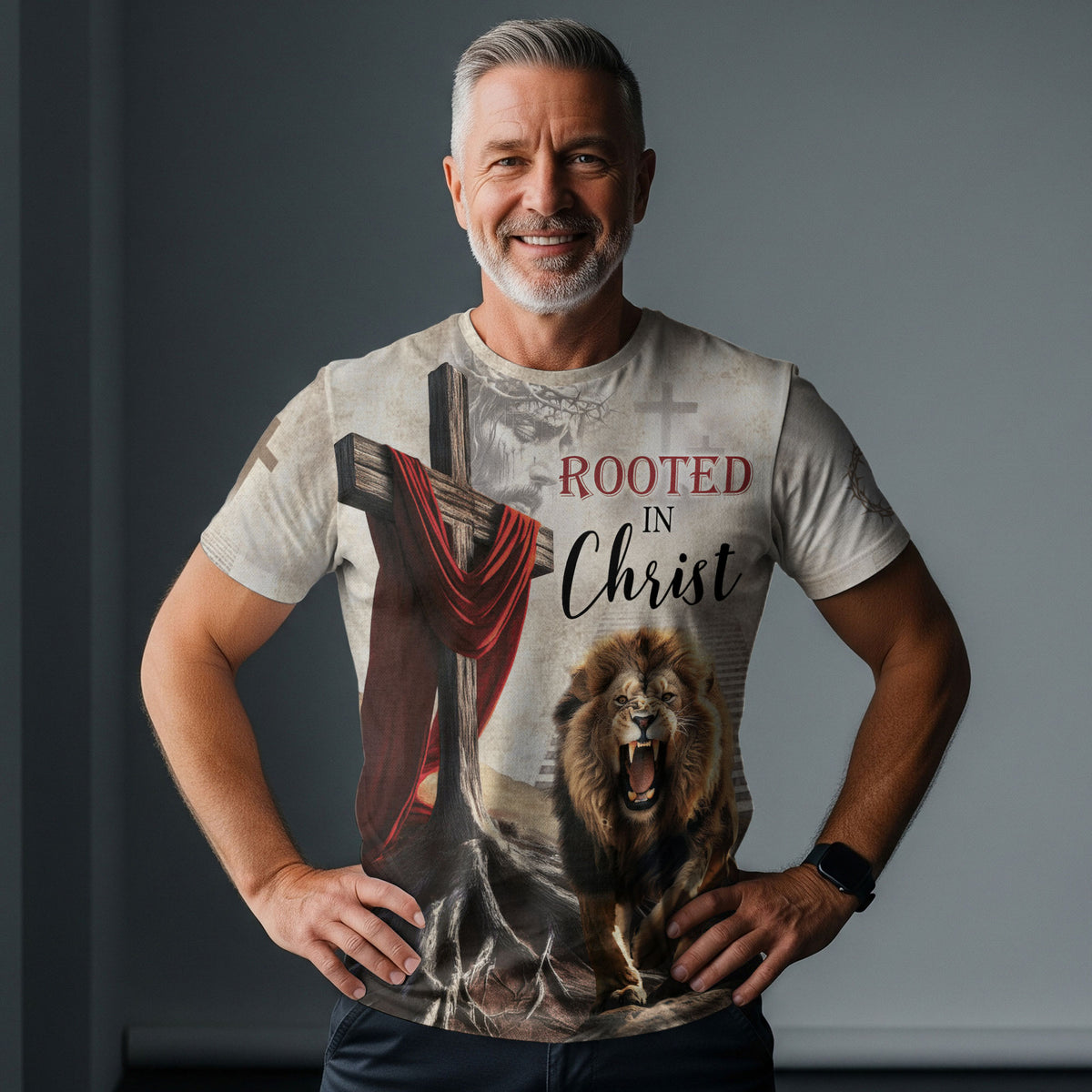 Freedom Shirts - Be As A Lion Rooted In Christ Proverbs 28 1, Christian Tee Shirts for Men, RustField Co - Rust Field Wear
