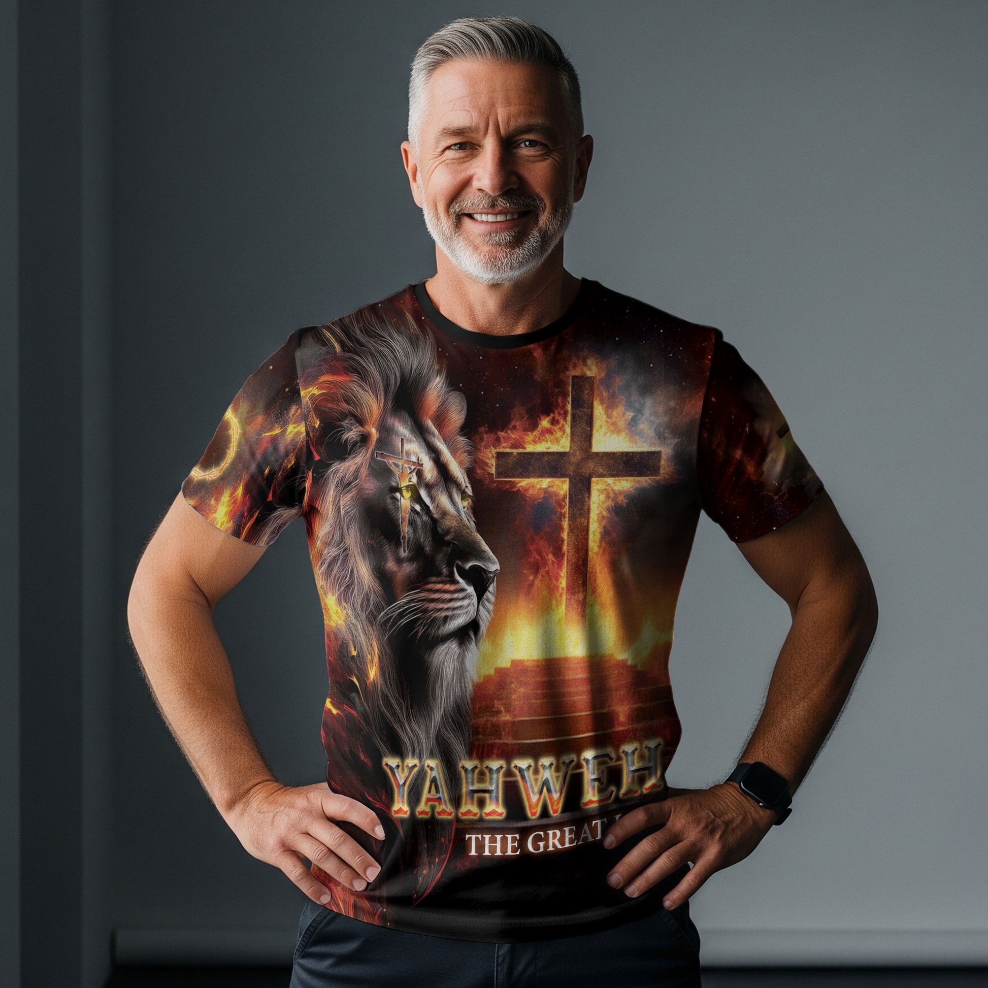 RustField Co Freedom Shirts - Yahweh Flame of Majesty, Christian Tee Shirts for Men - Rust Field Wear