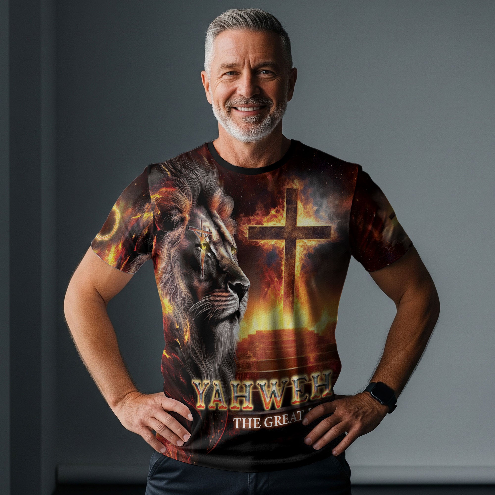 RustField Co Freedom Shirts - Yahweh Flame of Majesty, Christian Tee Shirts for Men - Rust Field Wear