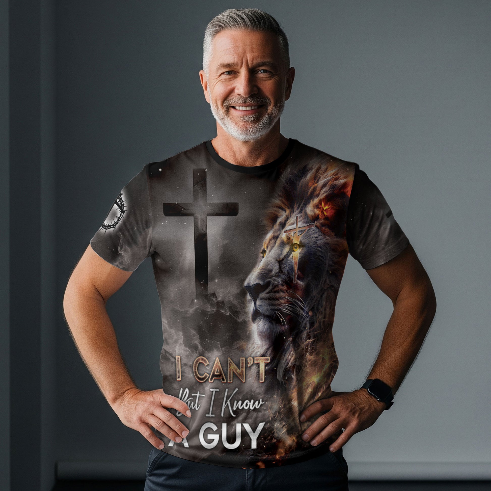 RustField Co, I Can't But He Can Fiery Lion Of Judah - Christian Tee Shirts for Men, Freedom Shirts - Rust Field Wear