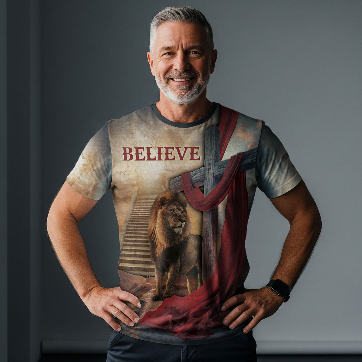 Christian Tee Shirts for Men, RustField Co - The Path Of Faith Believe In The King, Freedom Shirts - Rust Field Wear