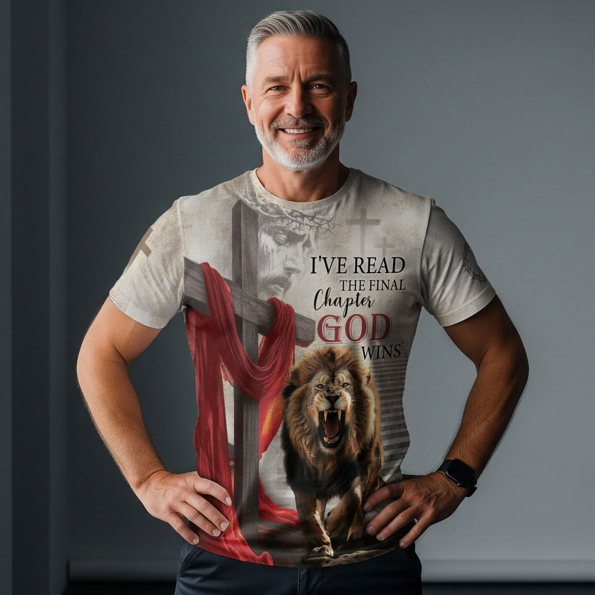 Freedom Shirts - I've Read The Final Chapter God Wins Lion Cross, Christian Tee Shirts for Men, RustField Co - Rust Field Wear