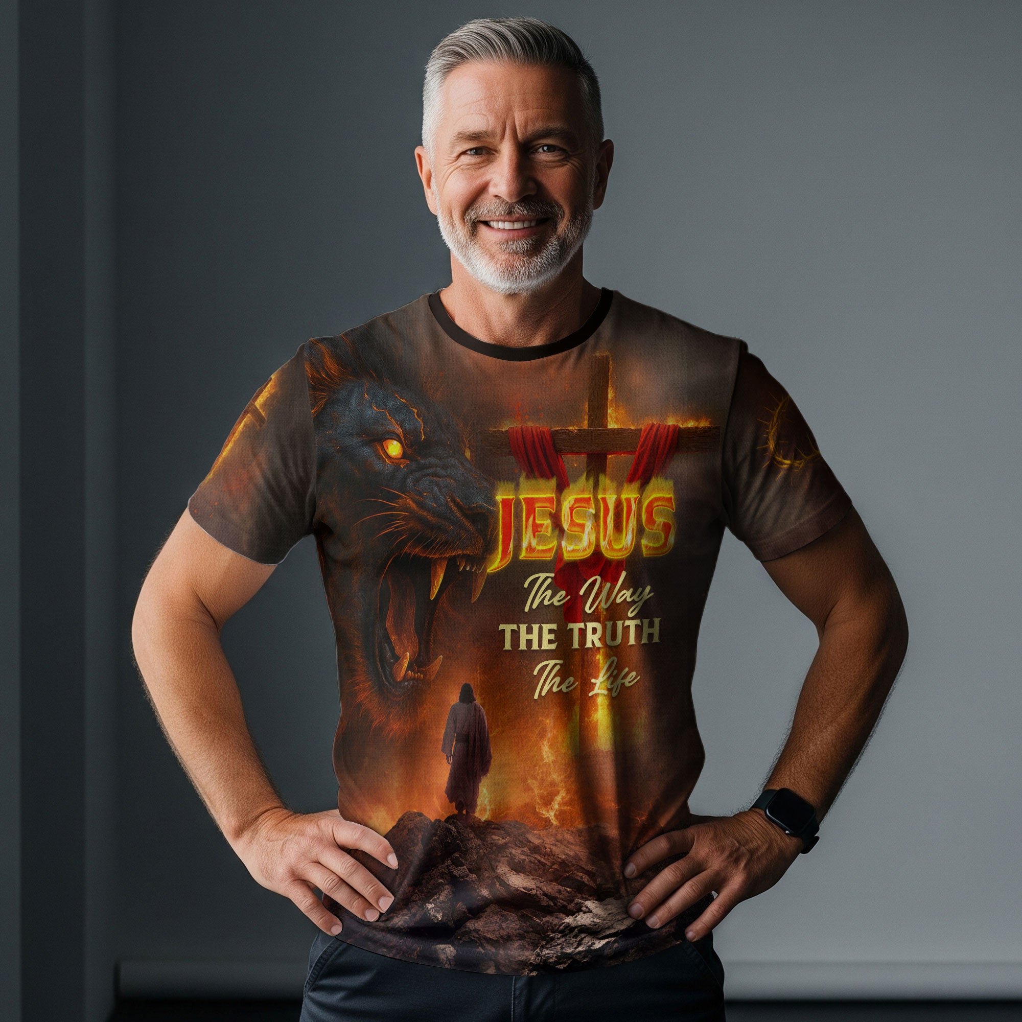 Jesus The Way The Truth The Life Lion of Judah - Christian Tee Shirts for Men, Freedom Shirts, RustField Co - Rust Field Wear