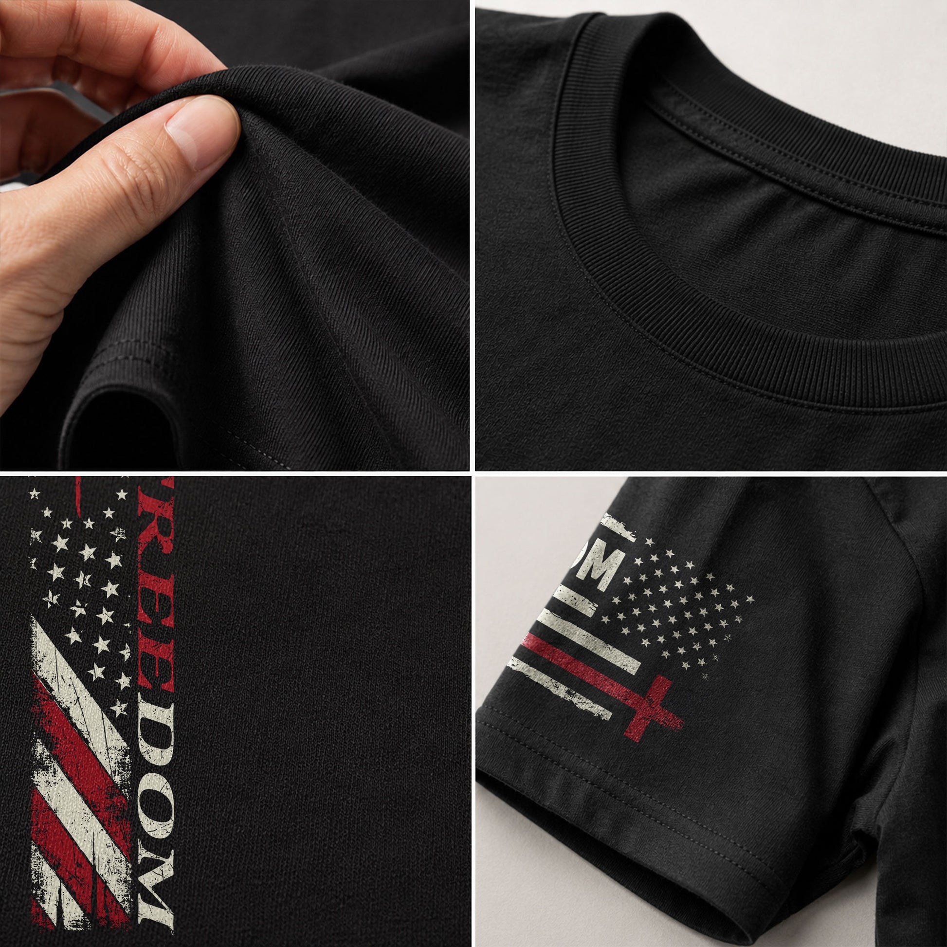 Freedom Memorial Patriotic American Flag and Bold Quote - Freedom T Shirt, Patriotic Shirts for Men - Rust Field Wear