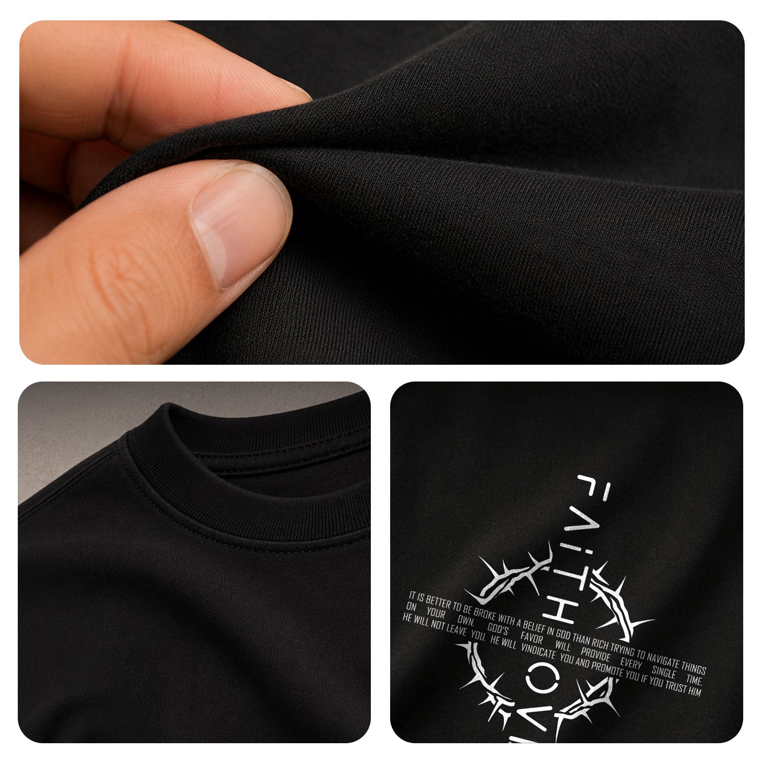 Christian Shirts for Men, Faith Over Fear Crown of Thorns Cross Christian - Christian Tee Shirts - Rust Field Wear