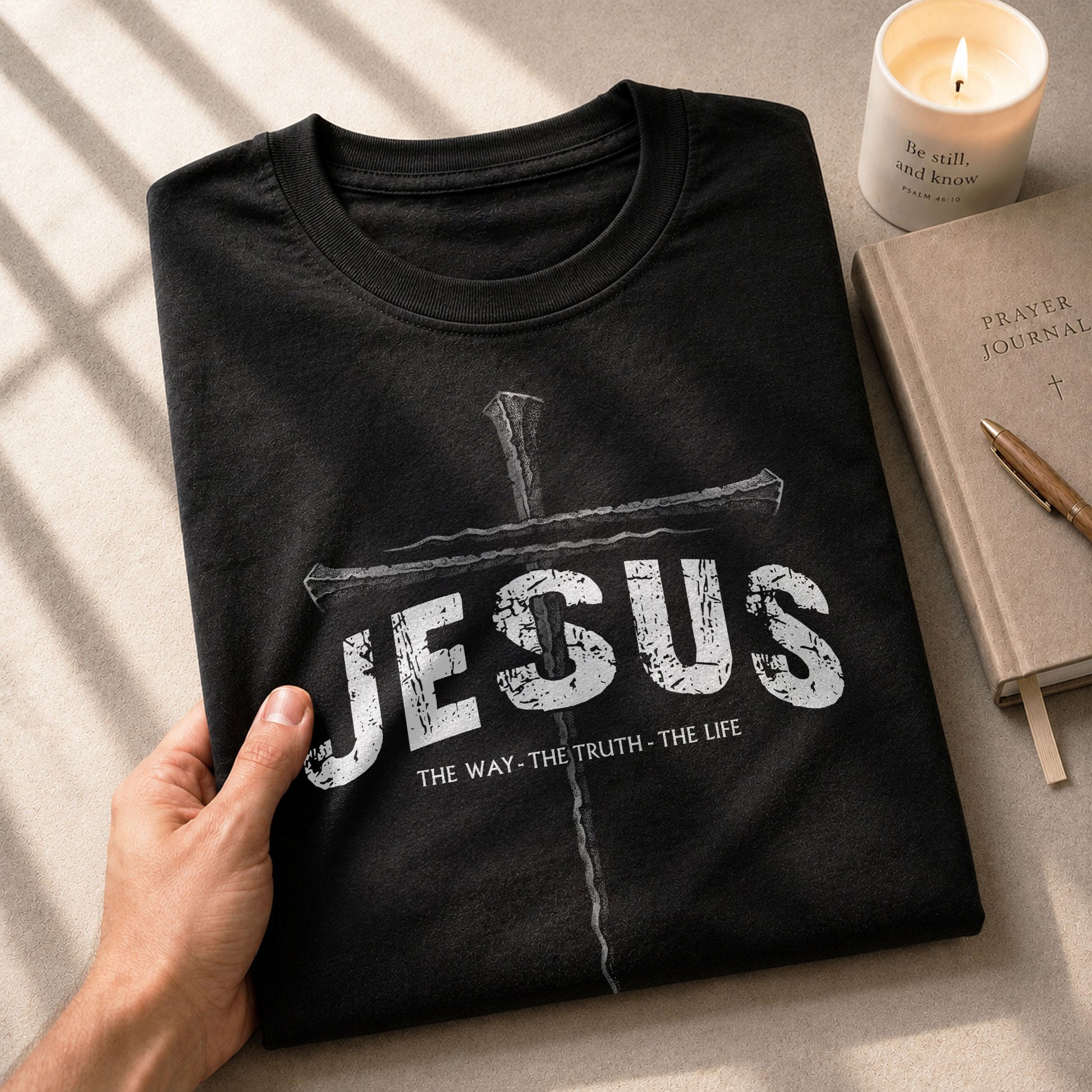 Jesus Cross Christian The Way, The Truth, The Life - Christian Tee Shirts, Christian Shirts for Men - Rust Field Wear