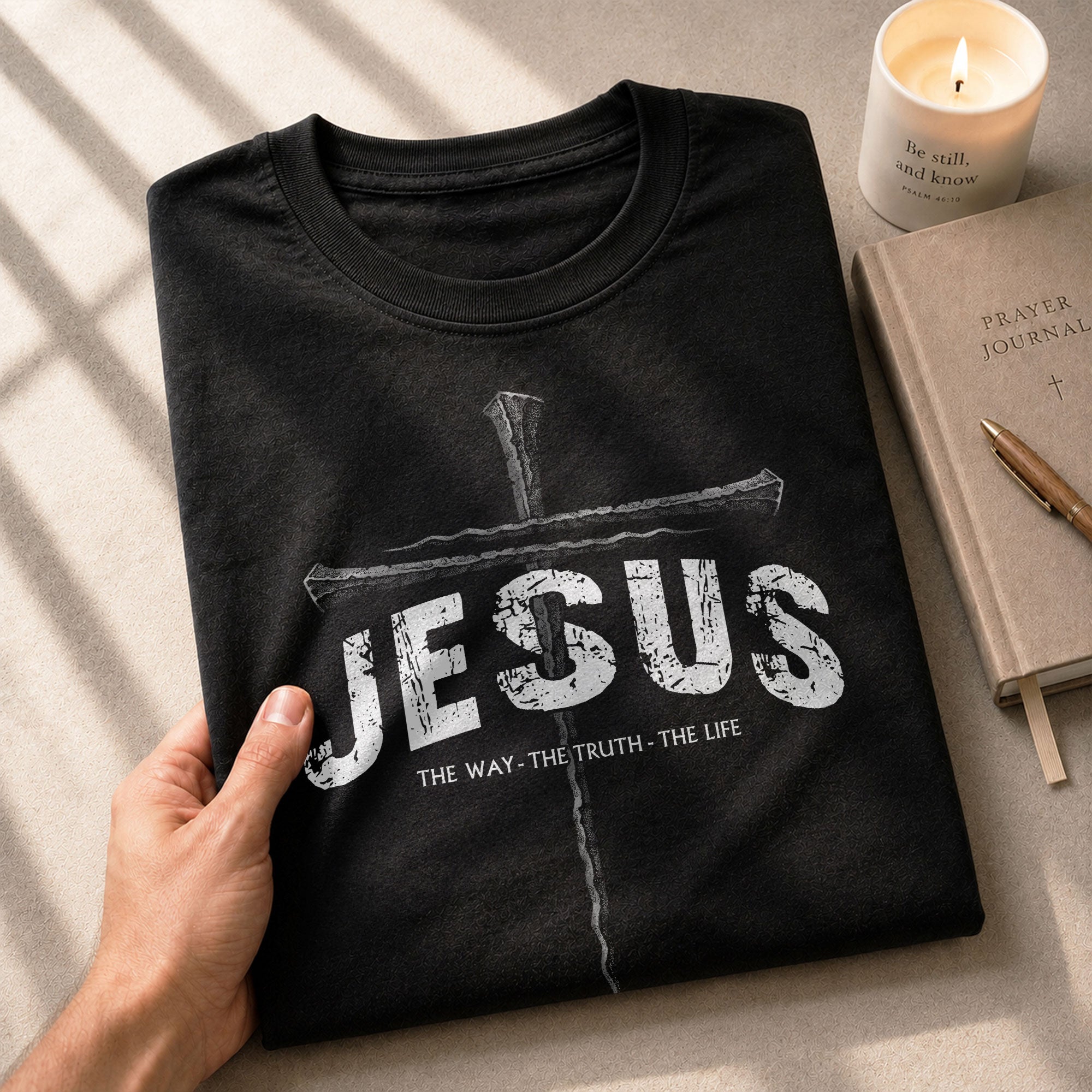 Jesus Cross Christian The Way, The Truth, The Life - Christian Tee Shirts, Christian Shirts for Men - Rust Field Wear