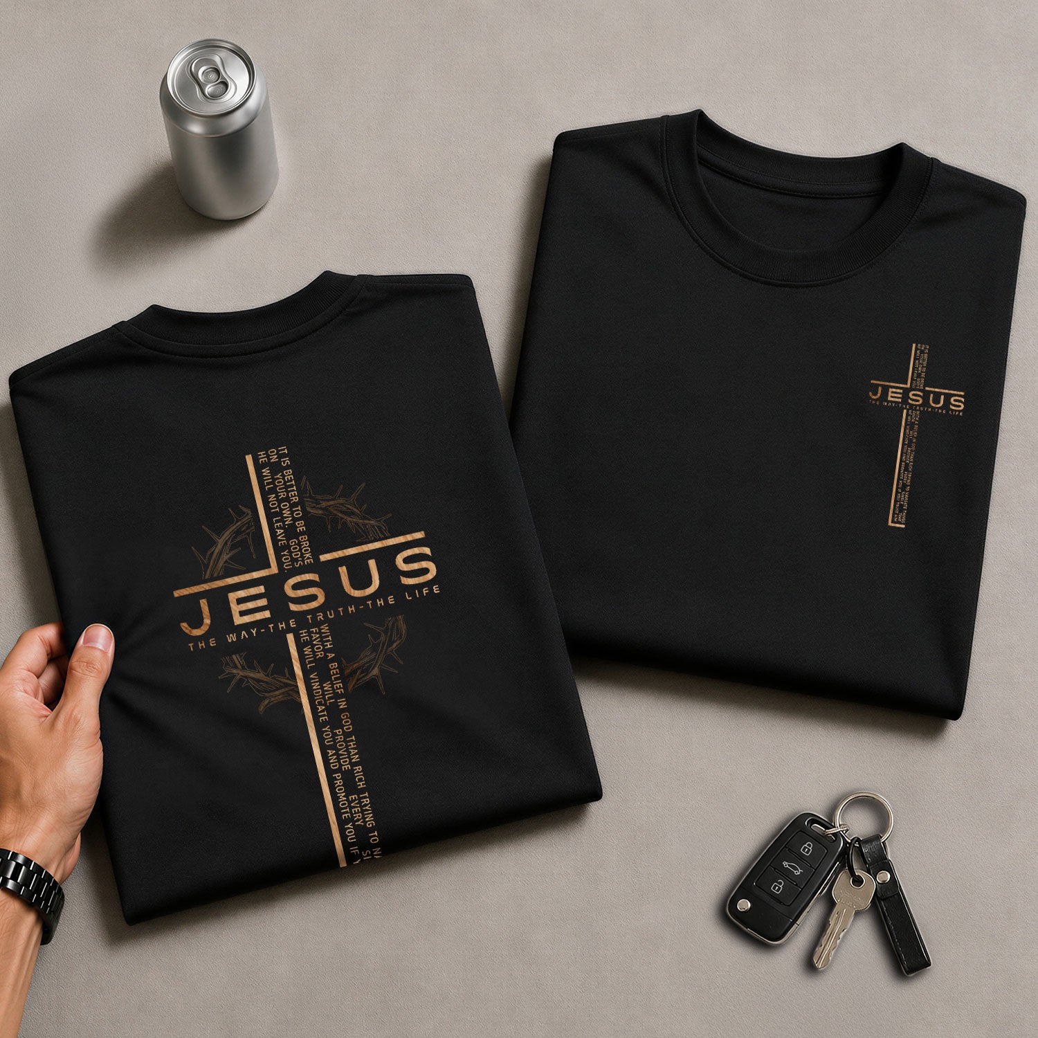 Faith Based Christian Tee Shirts, Jesus Cross Bible Verse Christian - Christian Shirts for Men - Rust Field Wear