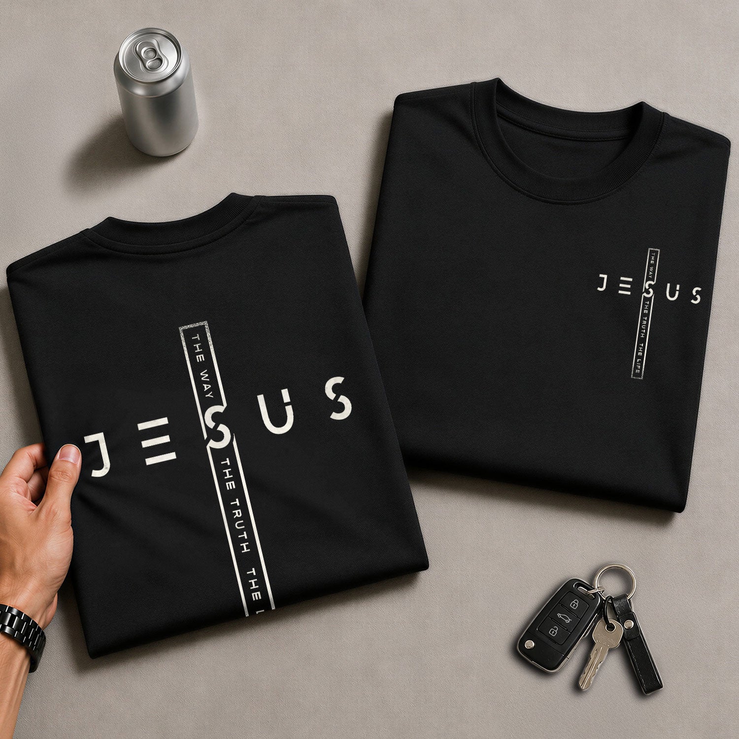 Jesus Cross The Way The Truth The Life Christian Faith, Christian Shirts for Men - Christian Tee Shirts - Rust Field Wear