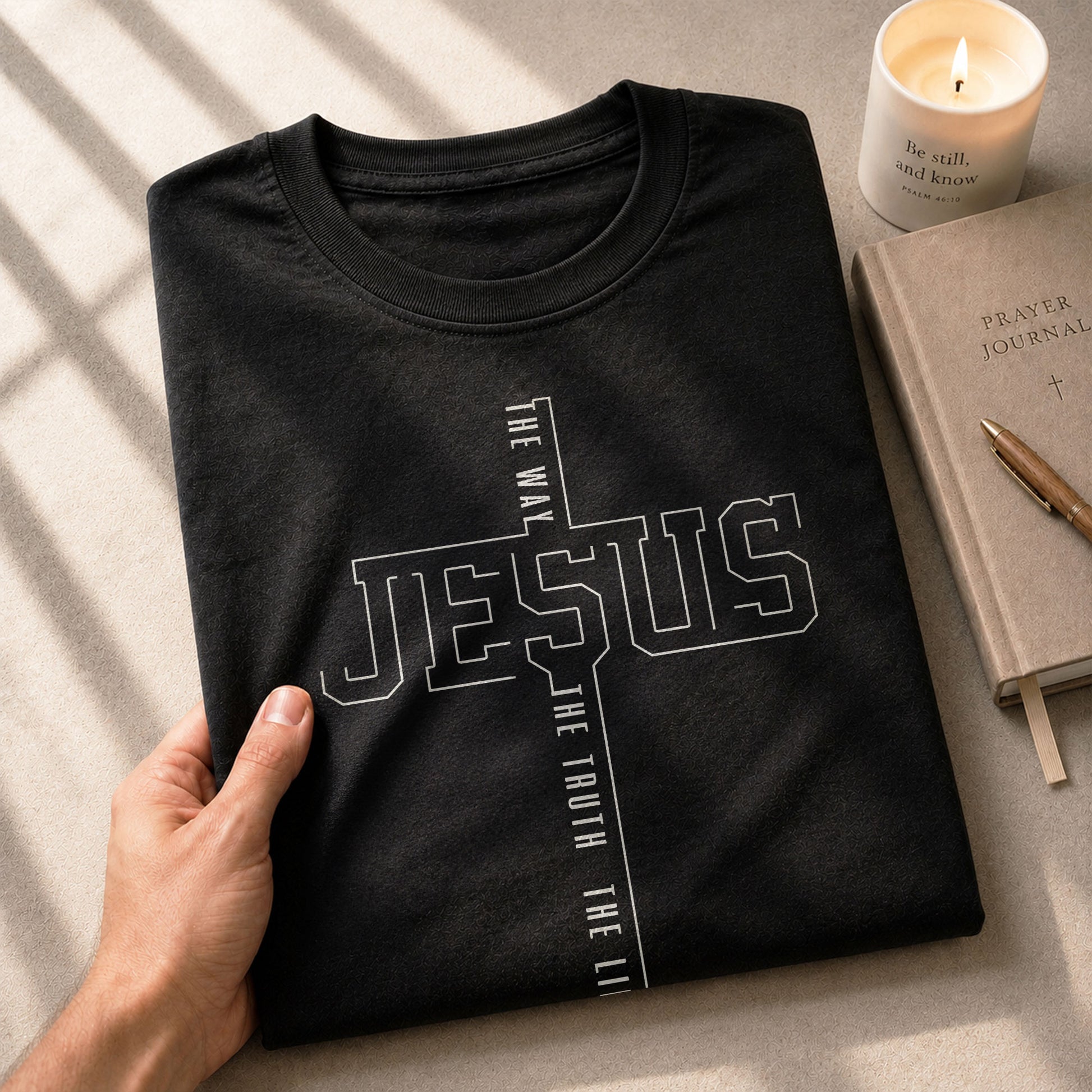 Jesus The Way The Truth The Life Cross Nail Design - Christian Tee Shirts, Christian Shirts for Men - Rust Field Wear