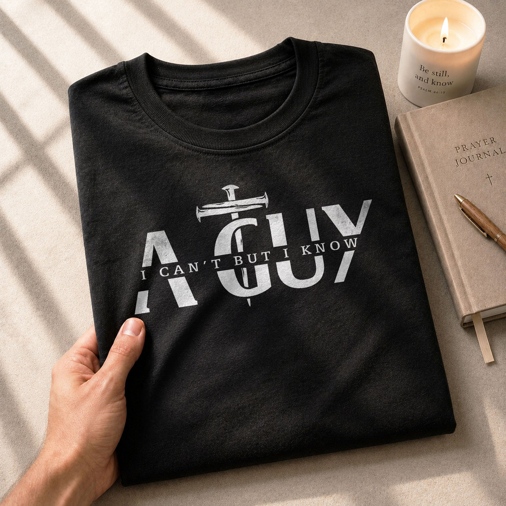 I Can’t But I Know A Guy Cross Nail Christian - Christian Shirts for Men, Faith Based Christian Tee Shirts - Rust Field Wear