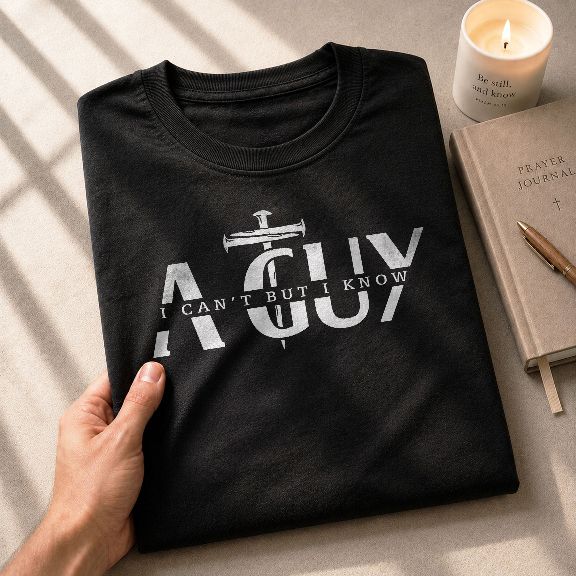 I Can’t But I Know A Guy Cross Nail Christian - Christian Shirts for Men, Faith Based Christian Tee Shirts - Rust Field Wear