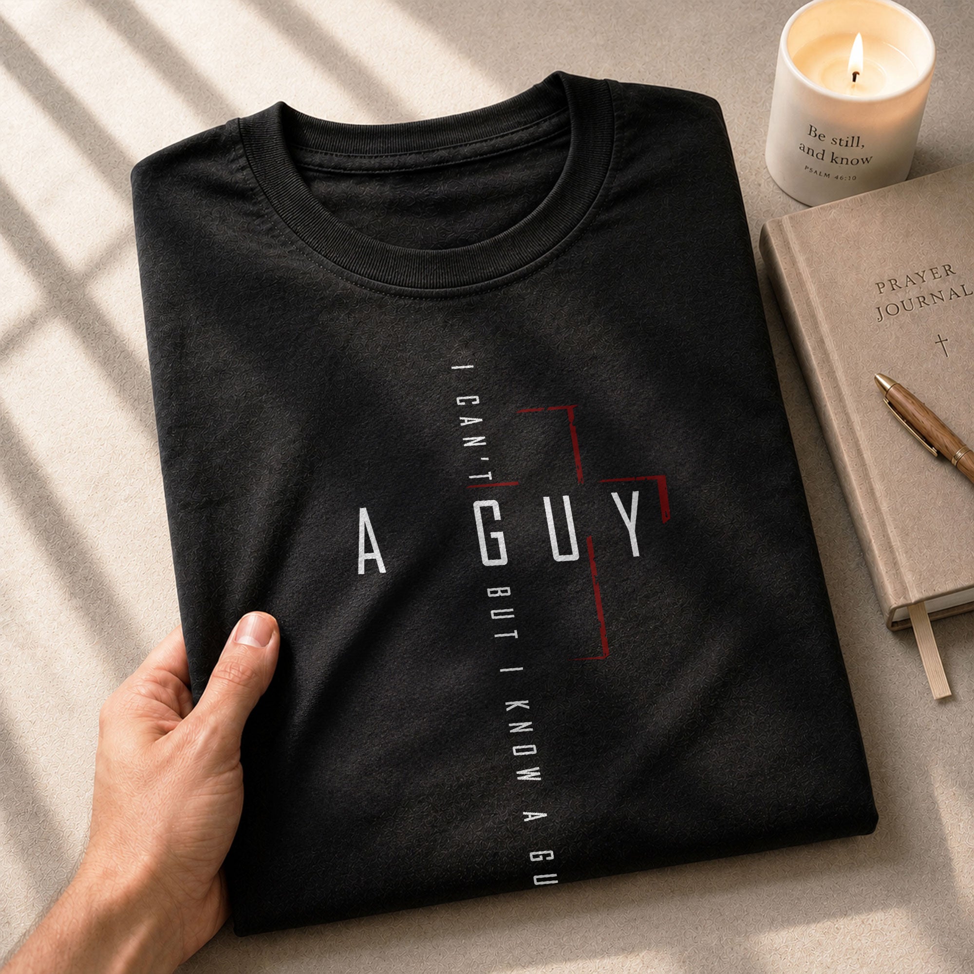 Christian Shirts for Men - I Can’t But I Know A Guy Modern Christian, Christian Tee Shirts - Rust Field Wear