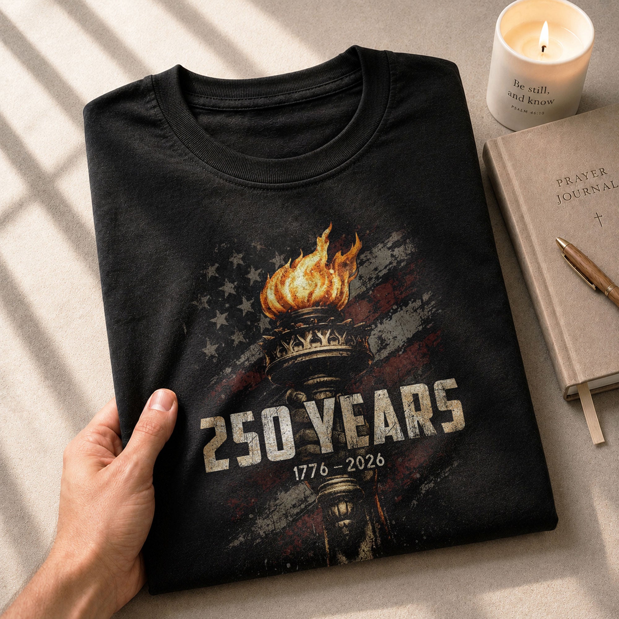 USA 250th Anniversary Shirt 1776-2026 American Flag Liberty Torch Patriotic for Men - Rust Field Wear