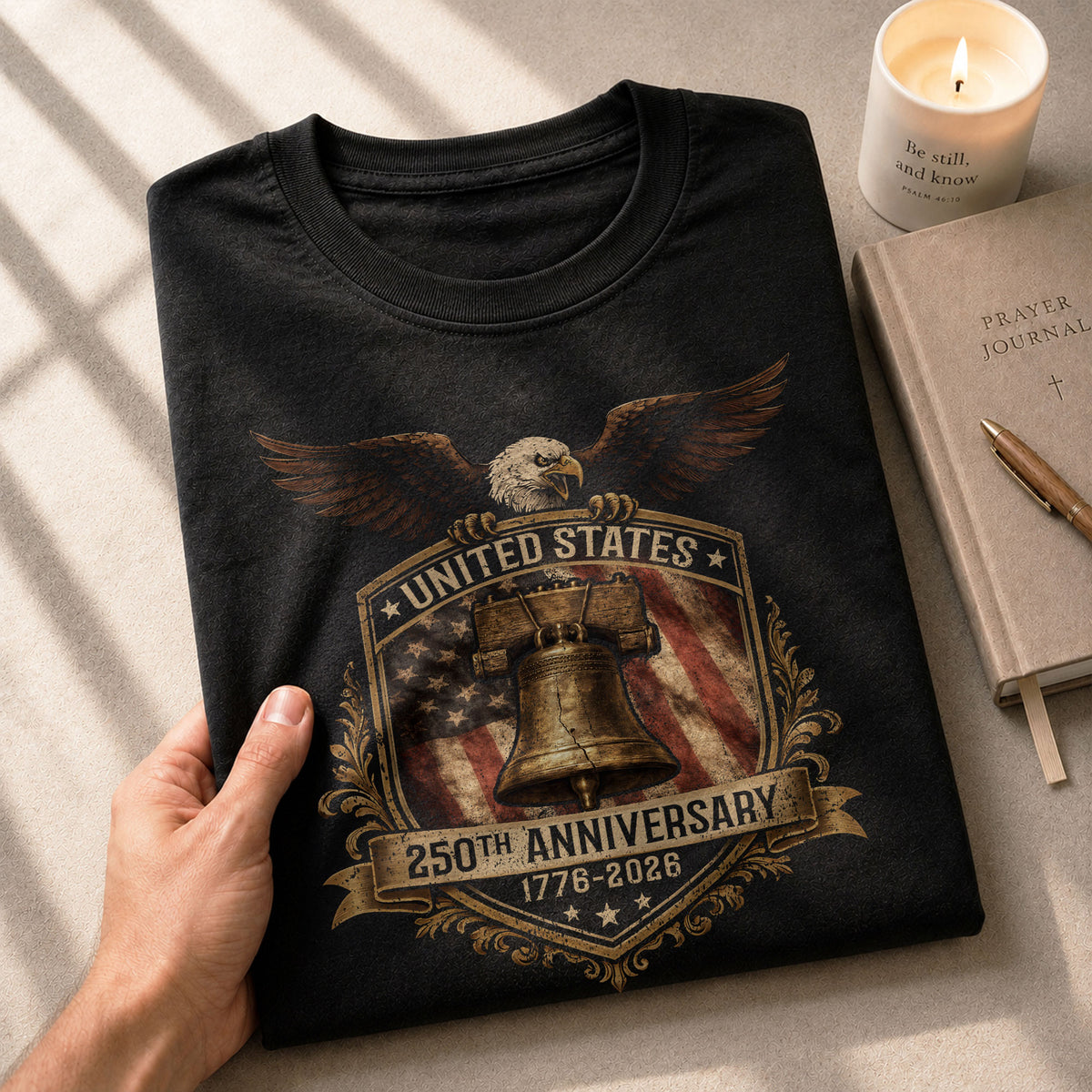 USA 250th Anniversary 250 Years Shirt 1776-2026 Liberty Bell Eagle Patriotic Heritage Crest - Rust Field Wear