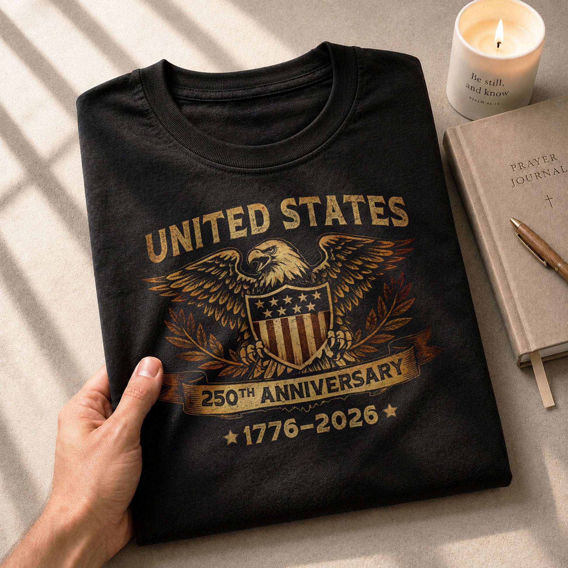 USA 250th Anniversary Shirt 1776-2026 American Pride Patriotic Eagle Shield Laurel - Rust Field Wear