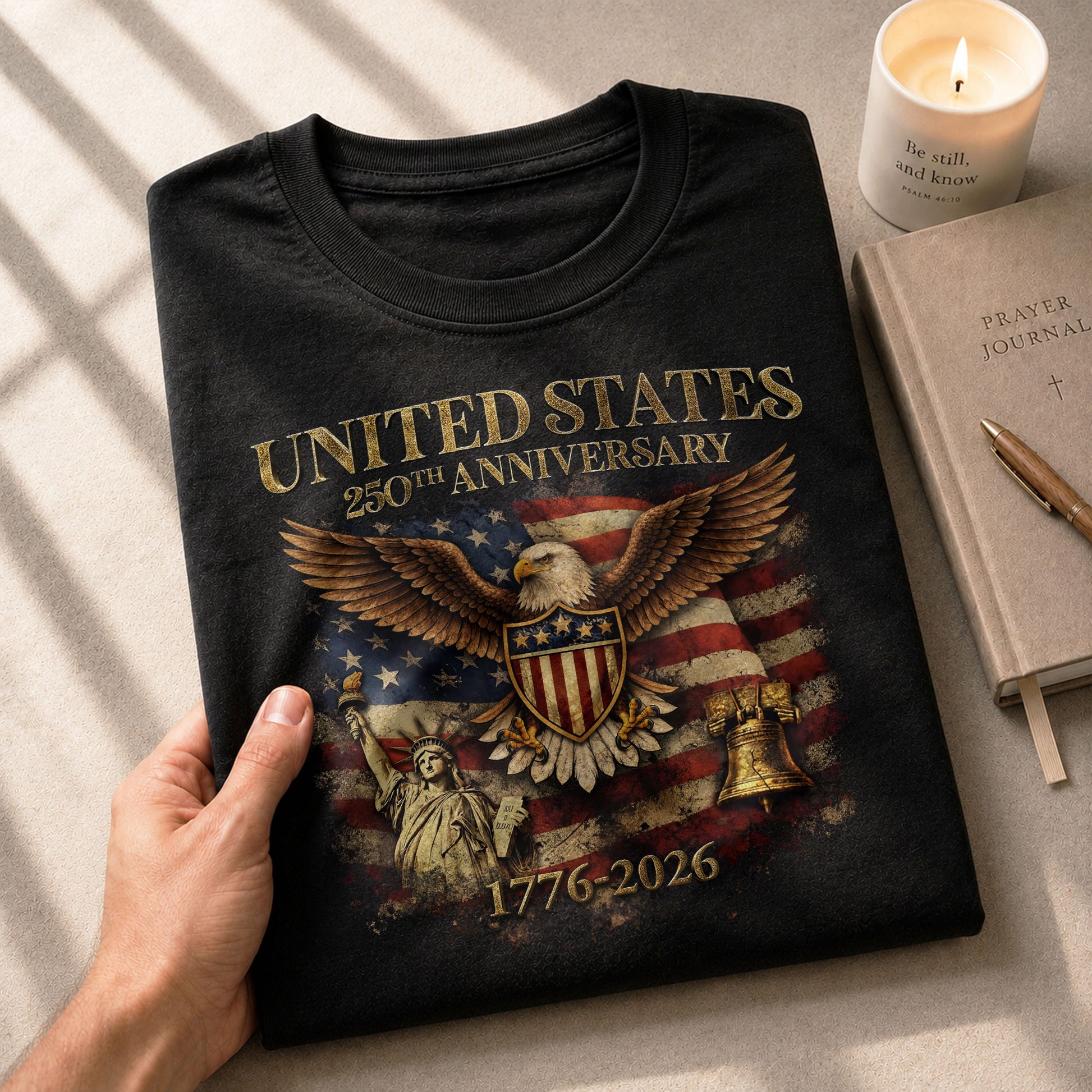 USA 250th Anniversary Shirt 1776-2026 Eagle Liberty Bell Patriotic American Pride - Rust Field Wear