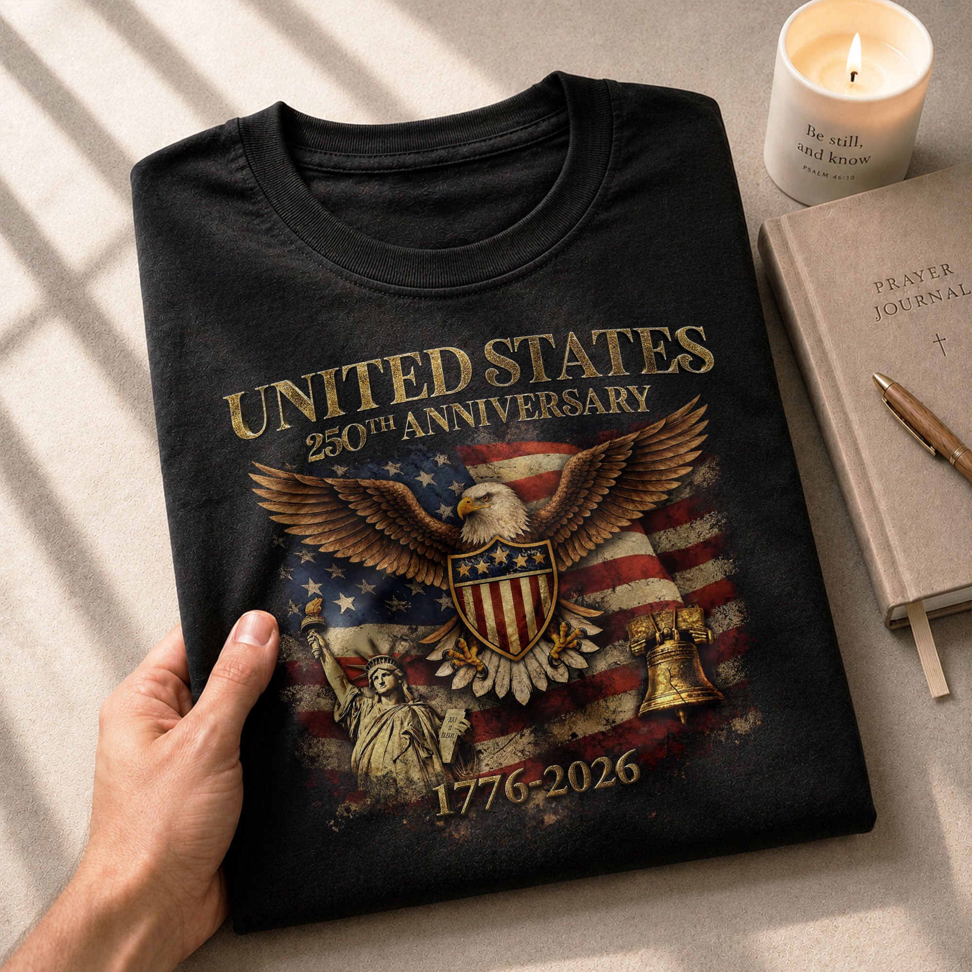 USA 250th Anniversary Shirt 1776-2026 Eagle Liberty Bell Patriotic American Pride - Rust Field Wear