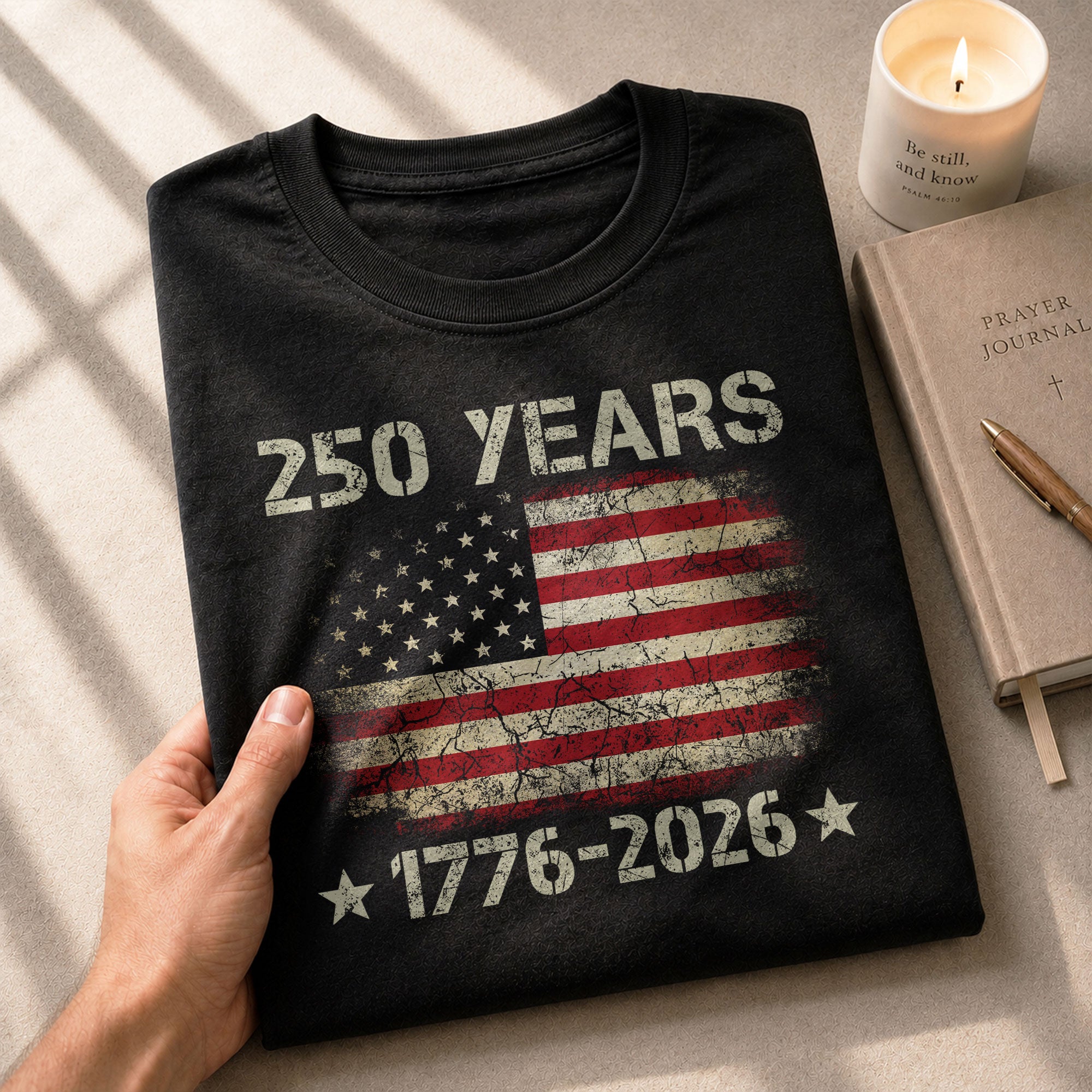 250 Years American Independence T-Shirt 1776–2026 – Vintage USA Flag Patriotic Shirt - Rust Field Wear