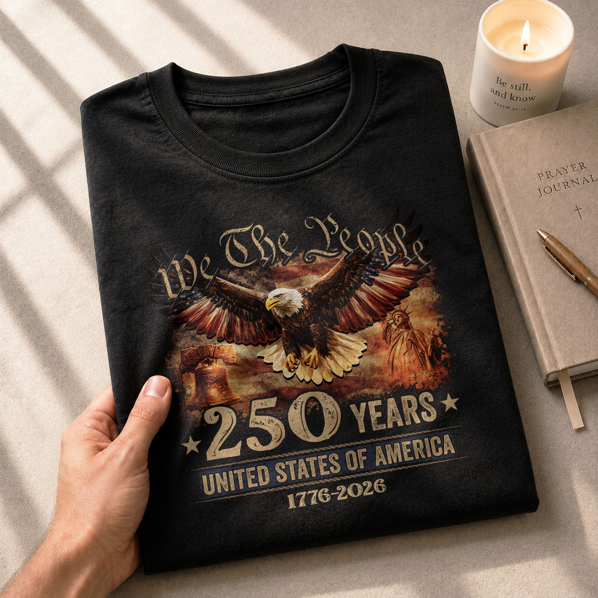 USA 250th Anniversary Shirt 1776-2026 Eagle Liberty Bell Statue of Liberty Patriotic - Rust Field Wear