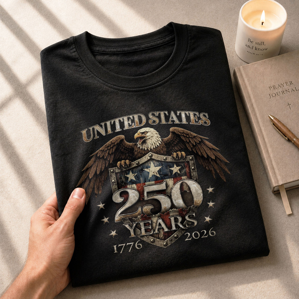 USA 250th Anniversary 250 Years Shirt 1776-2026 Patriotic American Eagle Shield - Rust Field Wear