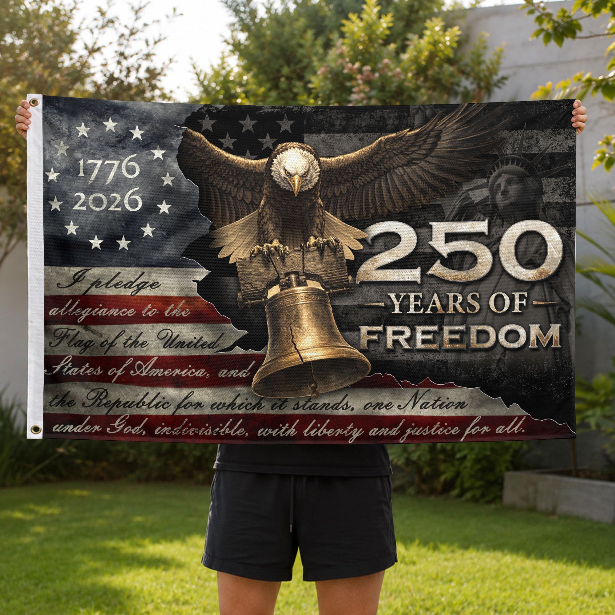 250 Years of Freedom Double-Sided House Flag 1776–2026 – Patriotic American Décor