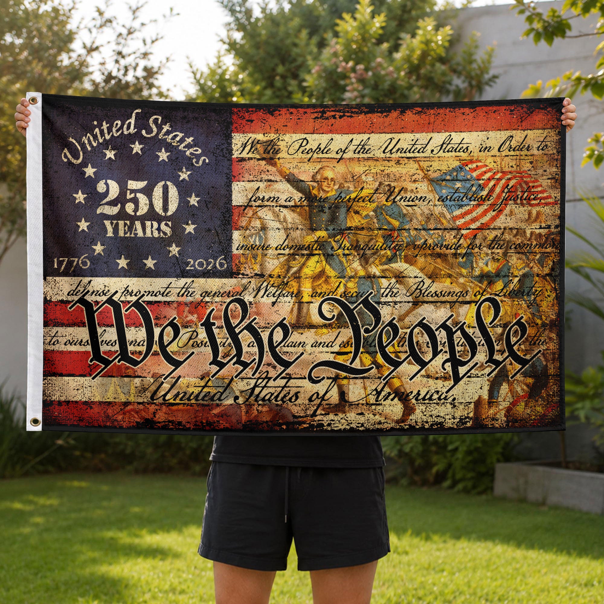 250 Years of Freedom “We The People” Double-Sided House Flag – Patriotic American Décor 1776–2026